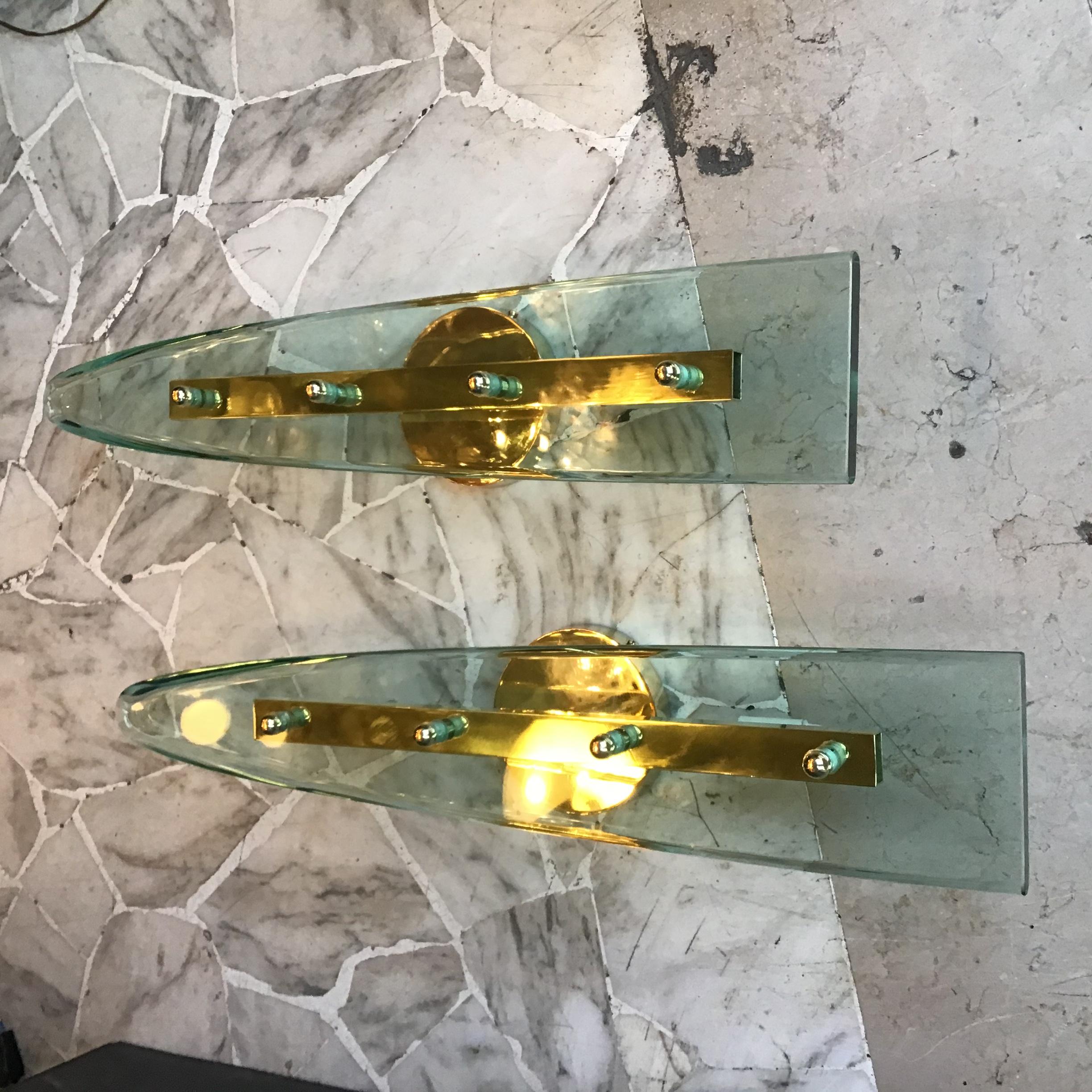 Pietro Chiesa Fontana Arte Vetro Ottone 1940 Italy For Sale 7