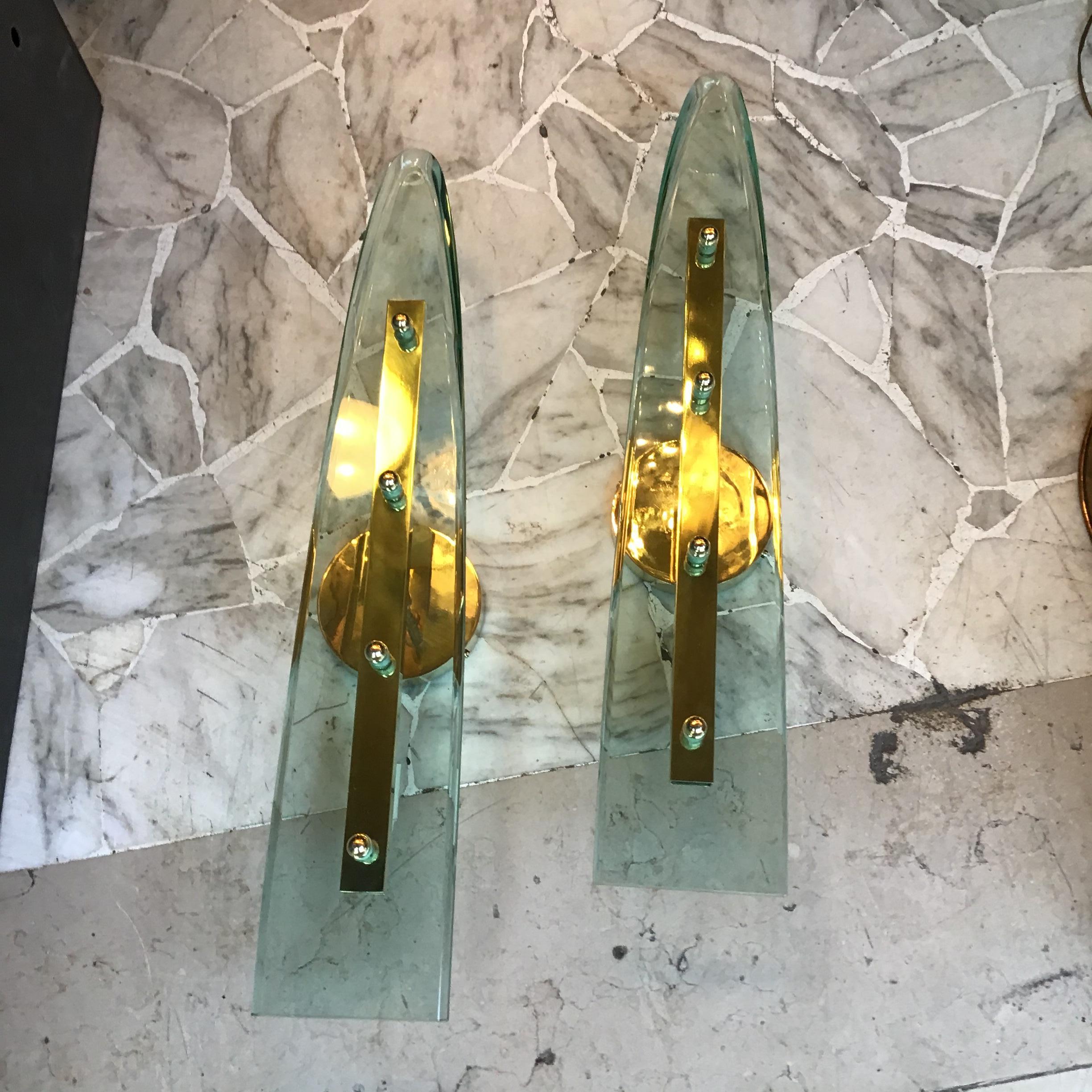 Pietro Chiesa Fontana Arte Vetro Ottone 1940 Italy For Sale 3