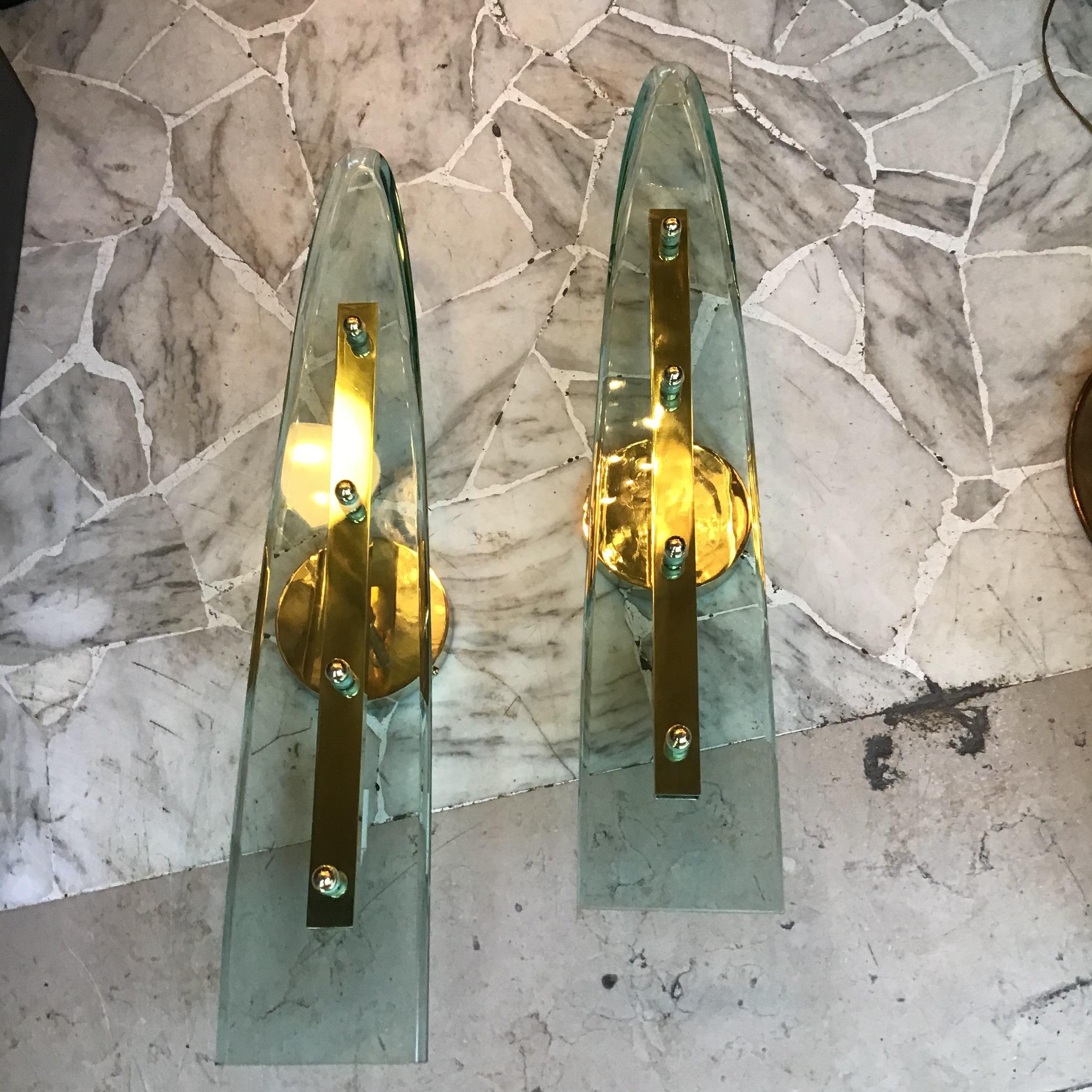 Pietro Chiesa Fontana Arte Vetro Ottone 1940 Italy For Sale 4