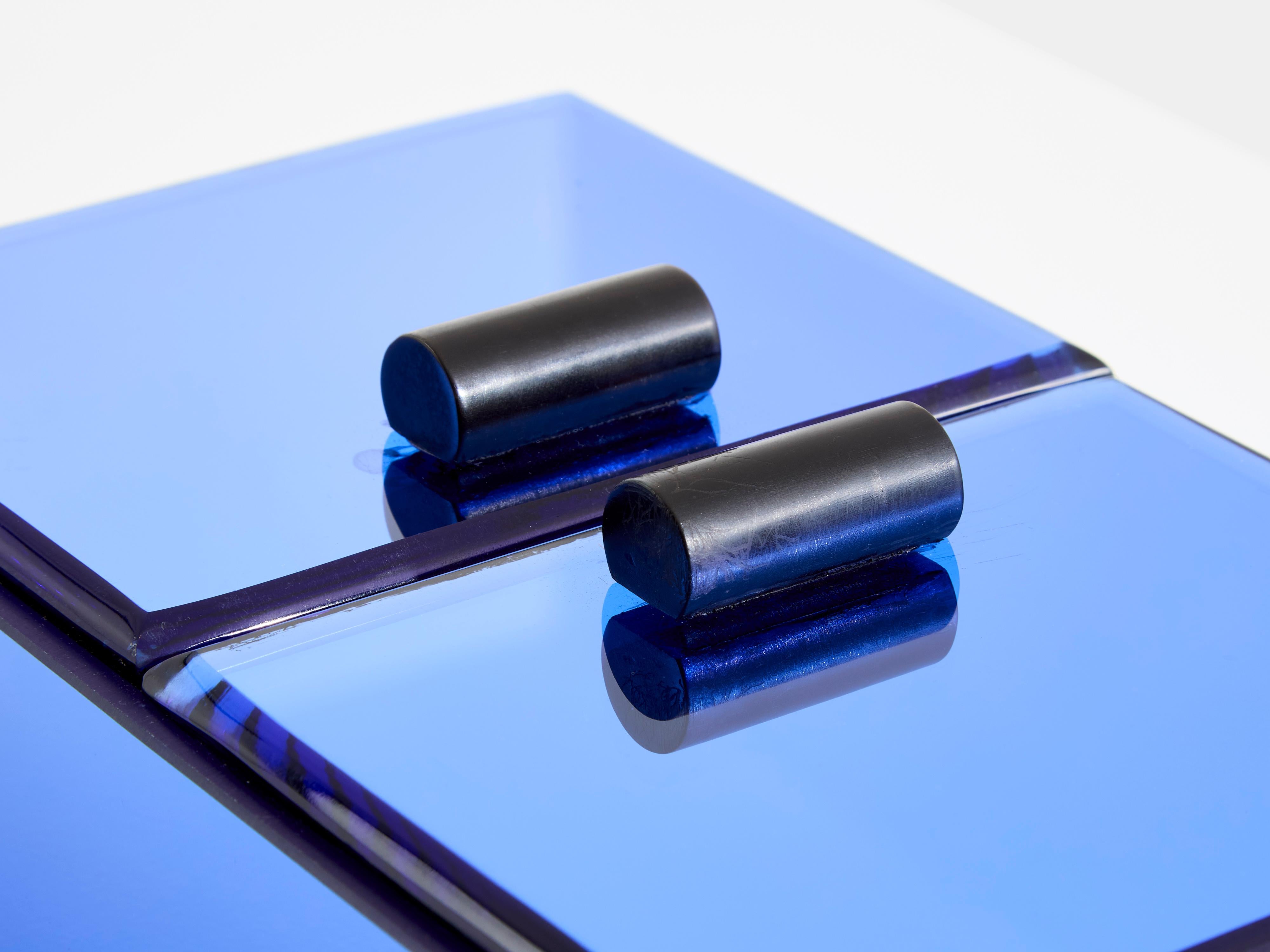 Pietro Chiesa for Fontana Arte blue mirror jewellery box 1940 In Good Condition For Sale In Paris, IDF