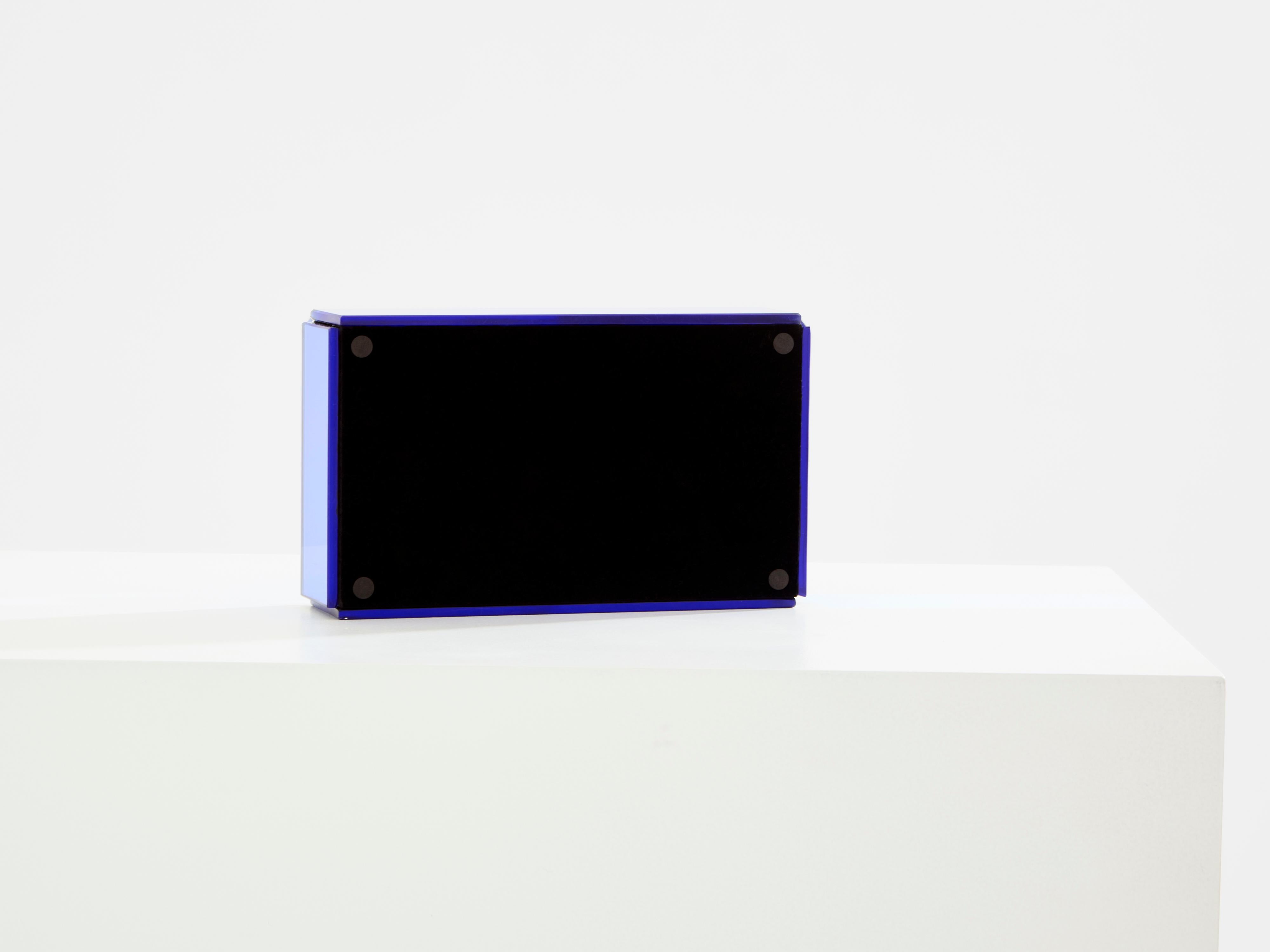Pietro Chiesa for Fontana Arte blue mirror jewellery box 1940 For Sale 2