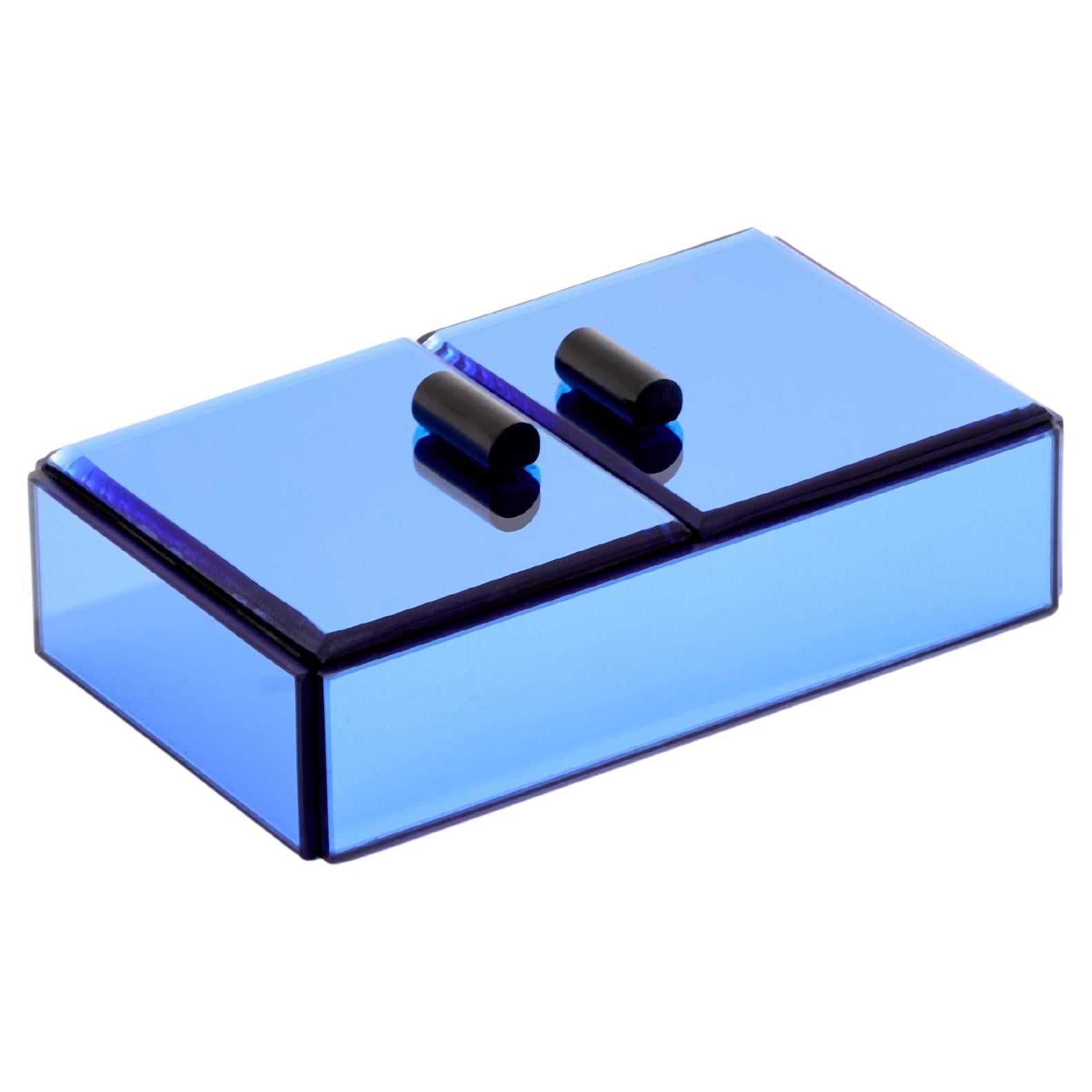 Pietro Chiesa for Fontana Arte blue mirror jewellery box 1940 For Sale