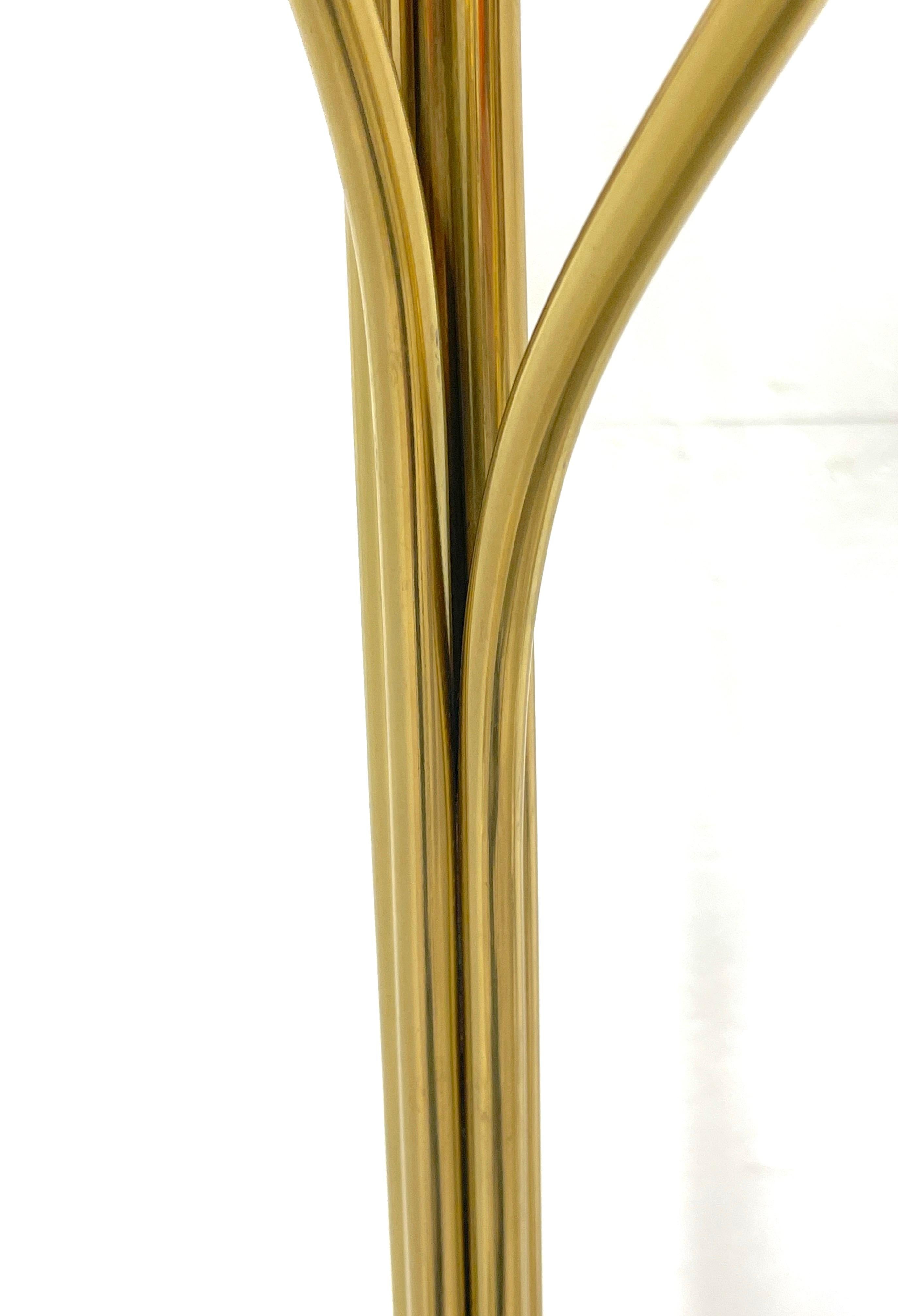 20ième siècle Torchère en laiton et verre de Murano de Pietro Chiesa pour Fontana Arte en vente