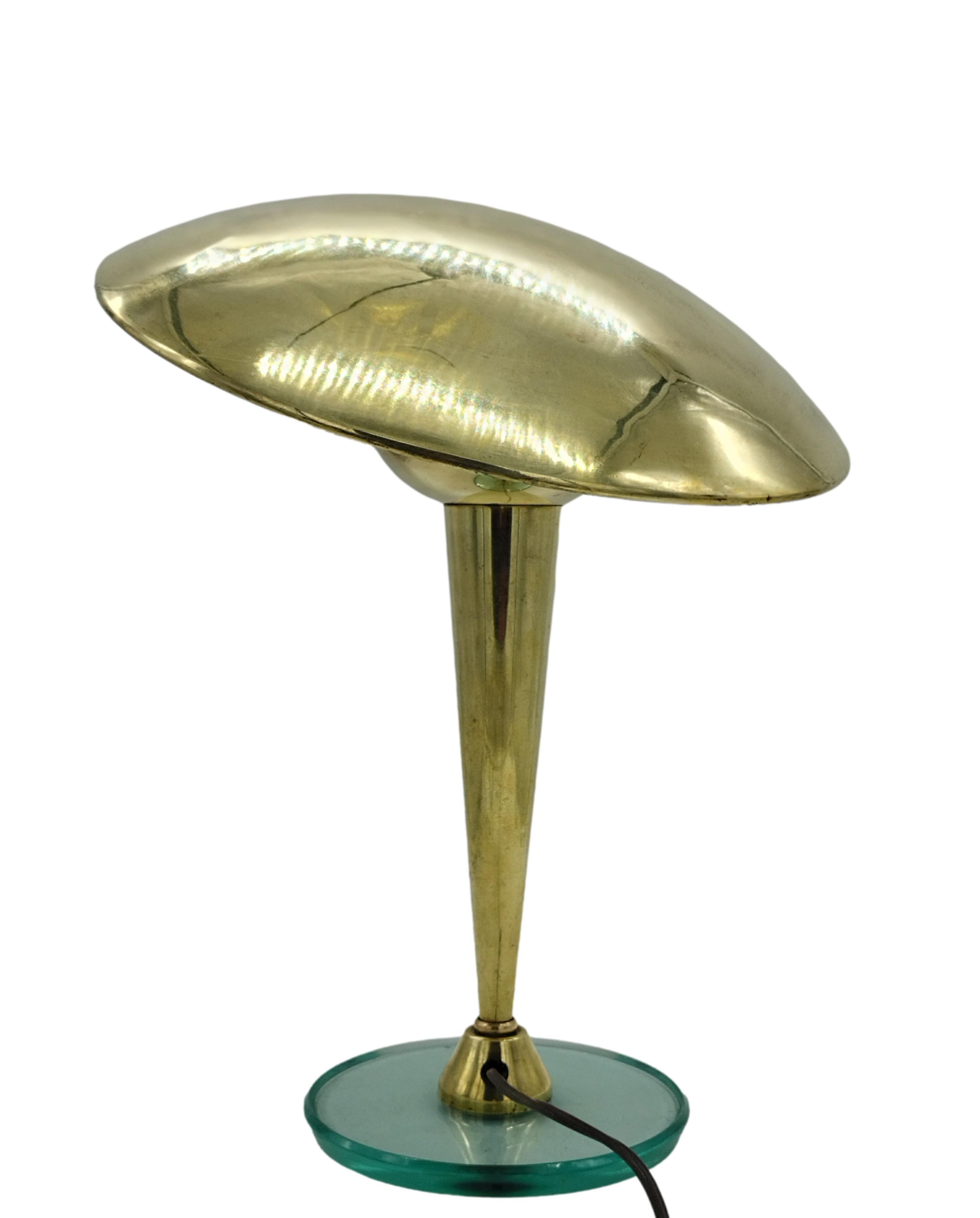 Italian Pietro Chiesa for Fontana Arte Brass Table Lamp, Italy 1950s