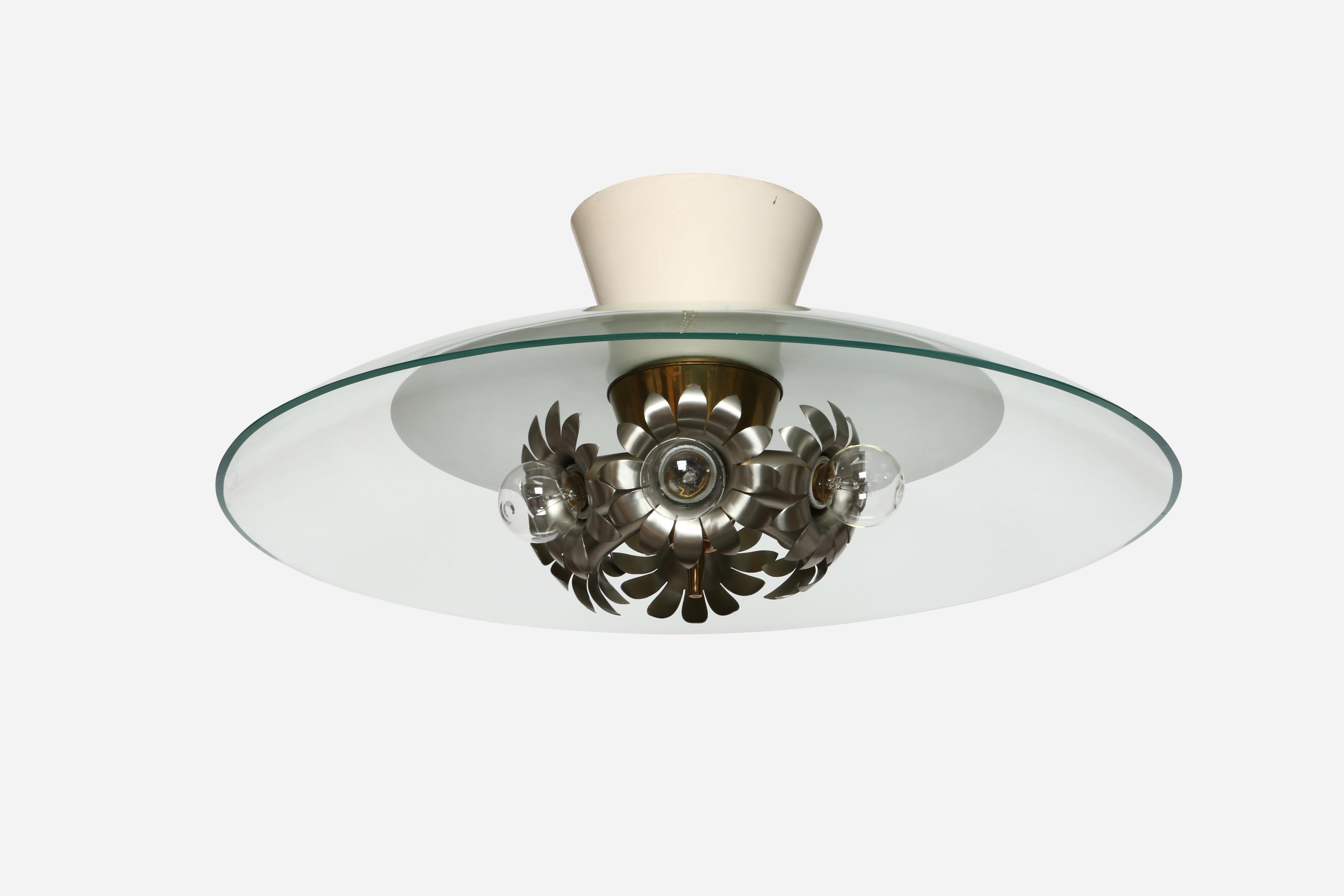 Mid-Century Modern Pietro Chiesa for Fontana Arte ceiling light For Sale