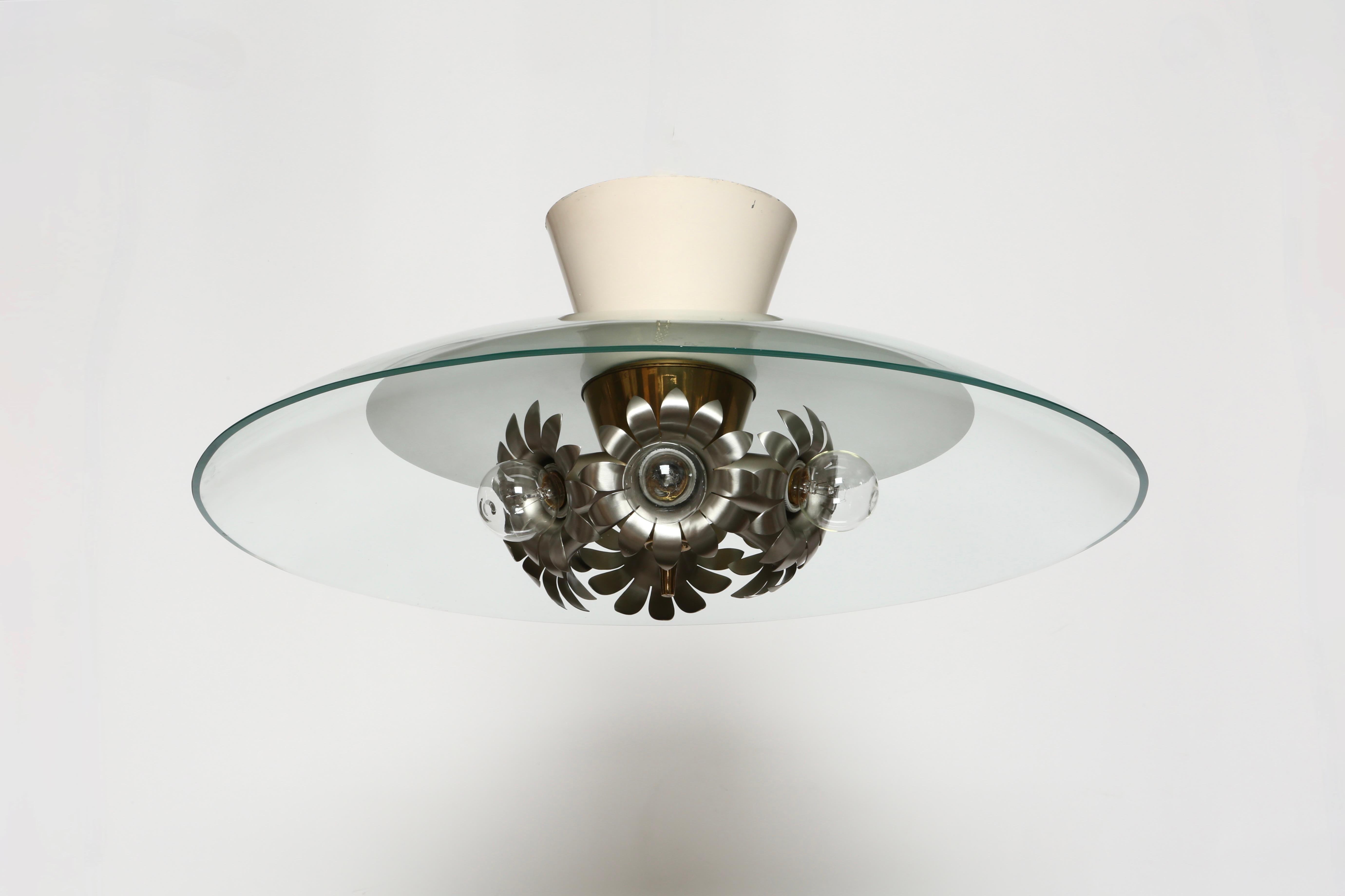 Brass Pietro Chiesa for Fontana Arte ceiling light For Sale