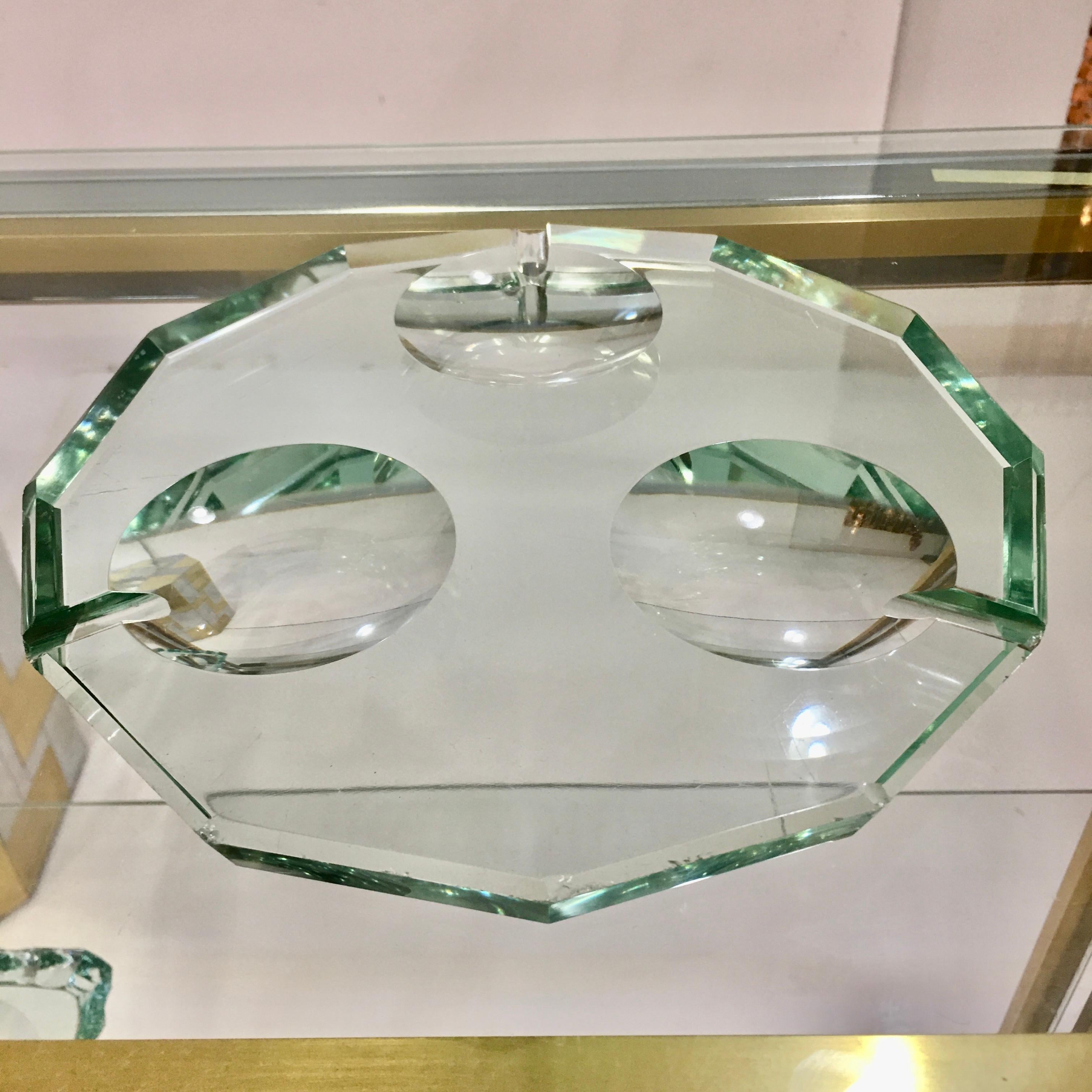 Aschenbecher aus Dodecagon-Kristall von Pietro Chiesa für Fontana Arte im Angebot 4