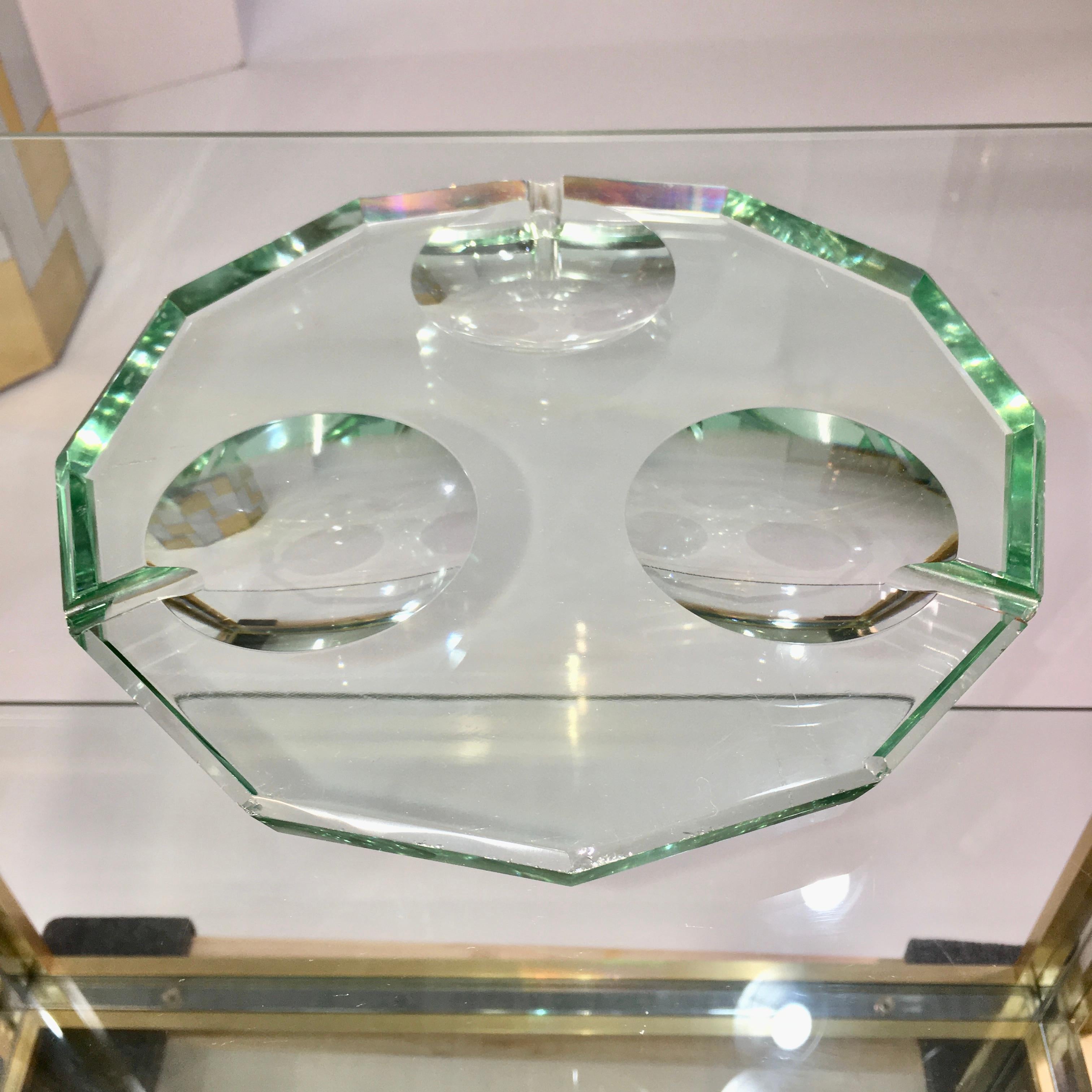 Aschenbecher aus Dodecagon-Kristall von Pietro Chiesa für Fontana Arte (Italienisch) im Angebot