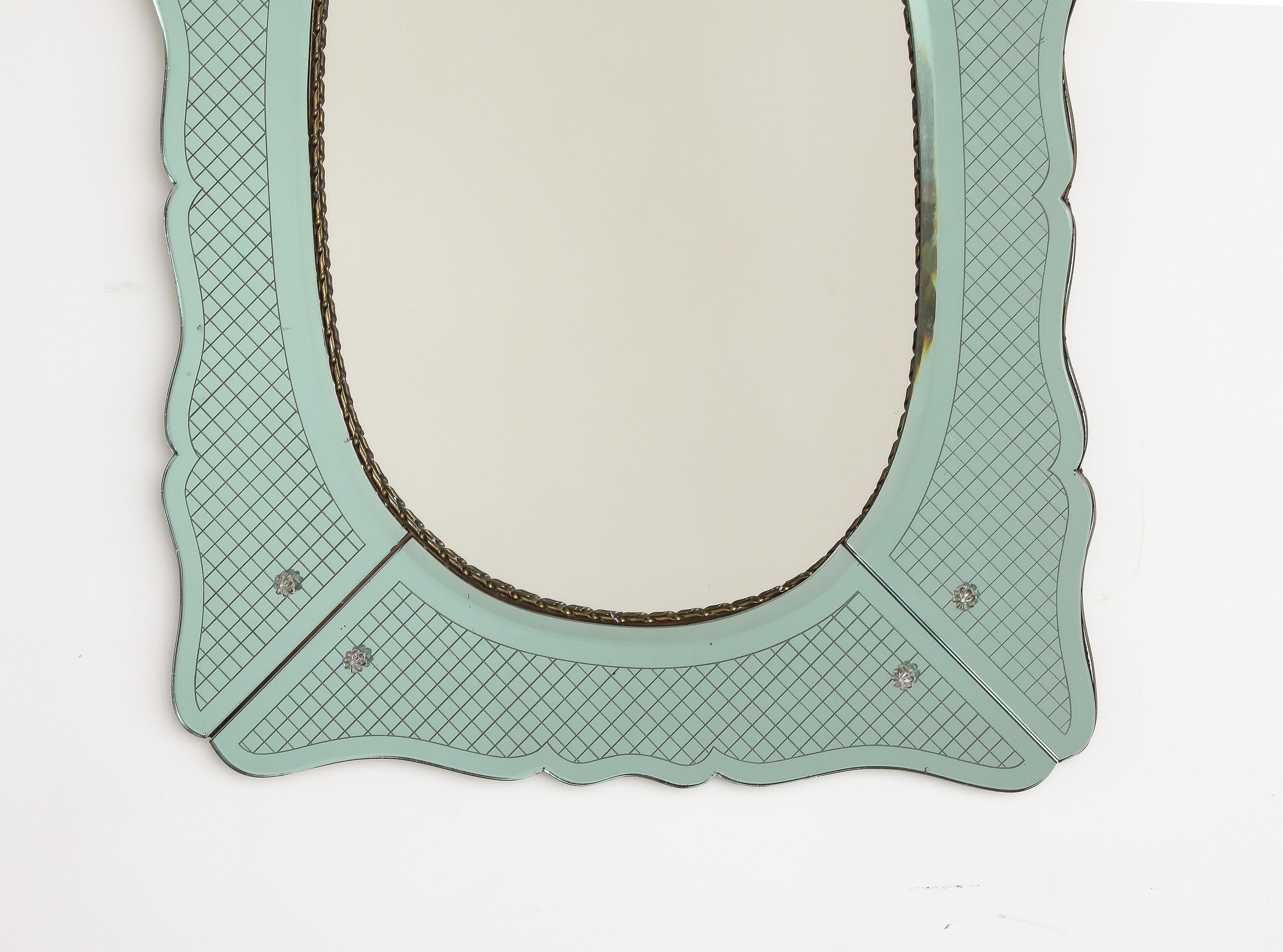 Pietro Chiesa for Fontana Arte Etched Glass Mirror, Italy, circa 1940 For Sale 8