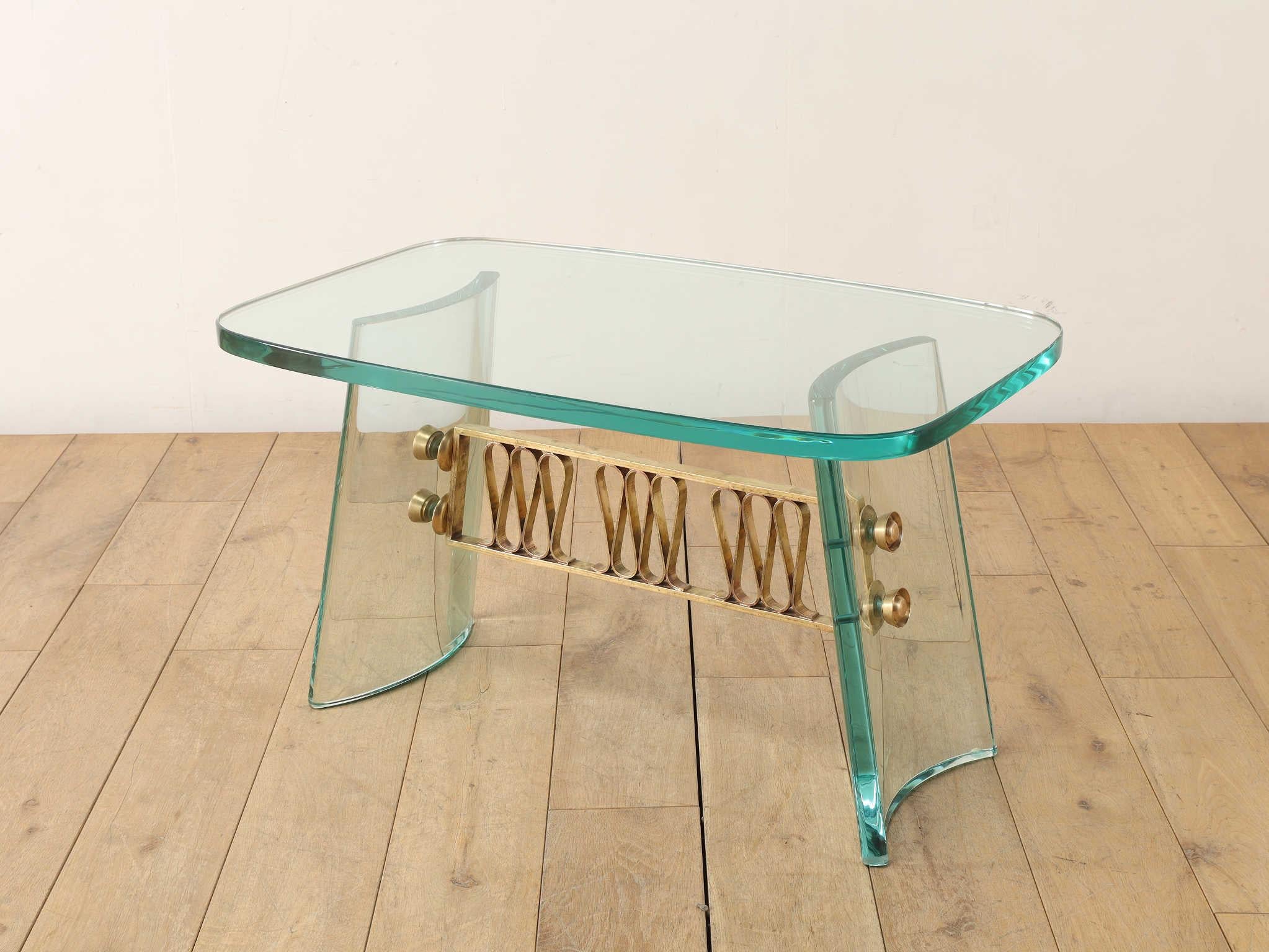 Mid-Century Modern Glass Coffee Table 1940's For Sale
