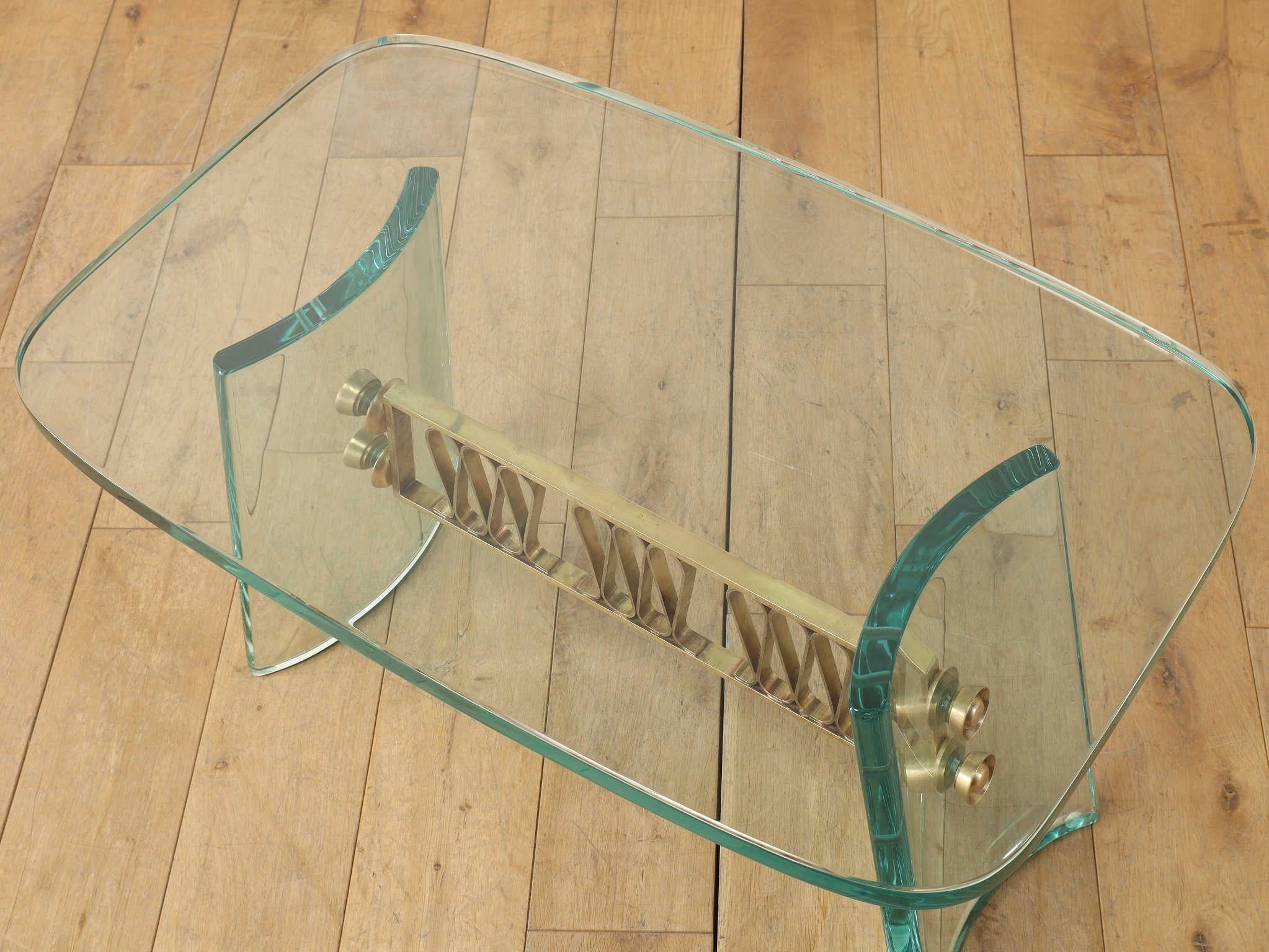 Italian Glass Coffee Table 1940's For Sale