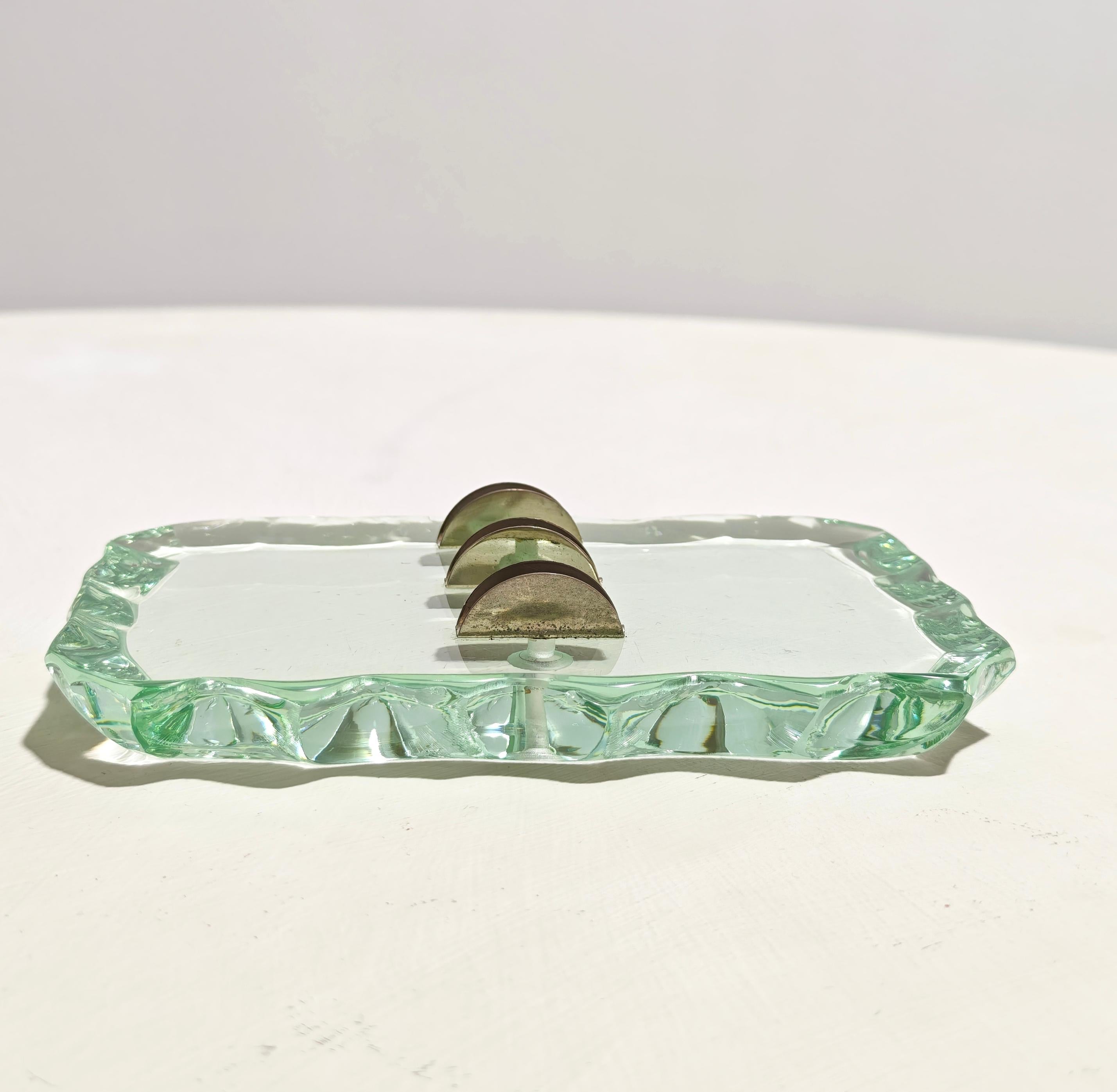 Pietro Chiesa for Fontana Arte Hand-chiseled ticket holder Mid-Century Italy 40s For Sale 2