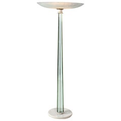 Pietro Chiesa for Fontana Arte Midcentury White and Crystal Floor Lamp, 1930s