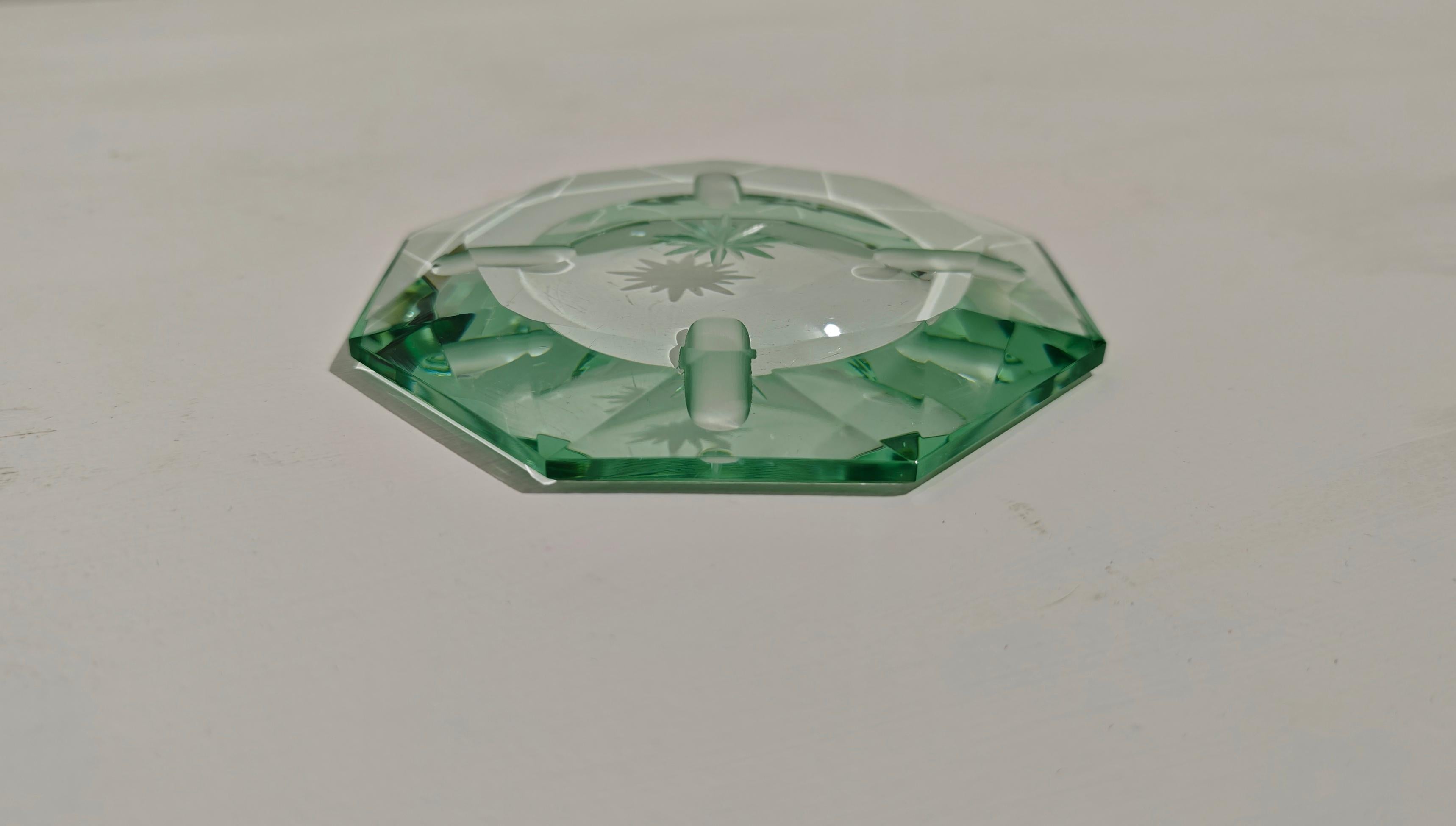 Pietro Chiesa for Fontana Arte Nile Green Glass Ashtray Mid-Century Italy 1950 3