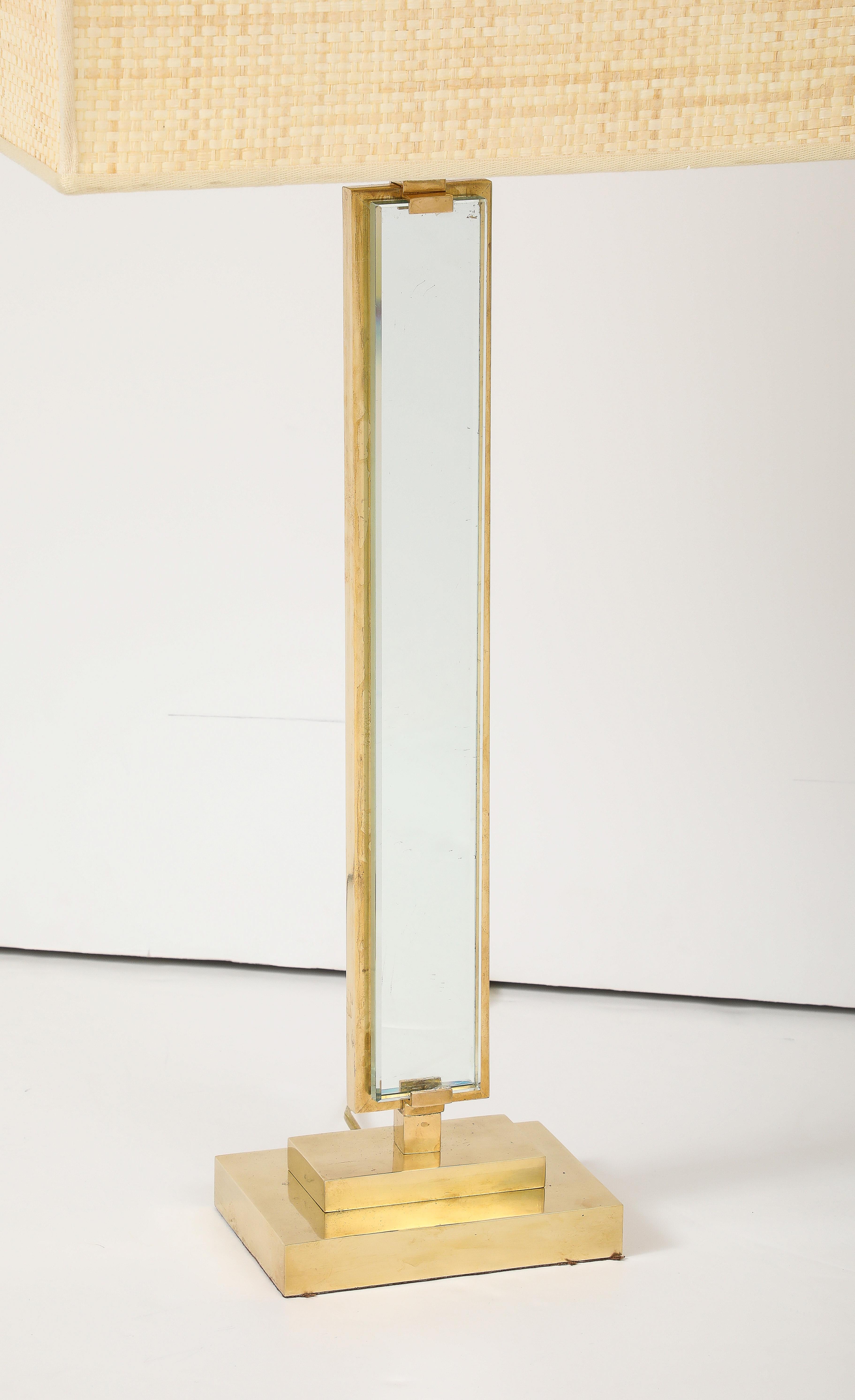 Pietro Chiesa for Fontana Arte Pair of Glass and Brass Lamps, Italy, 1930's For Sale 4
