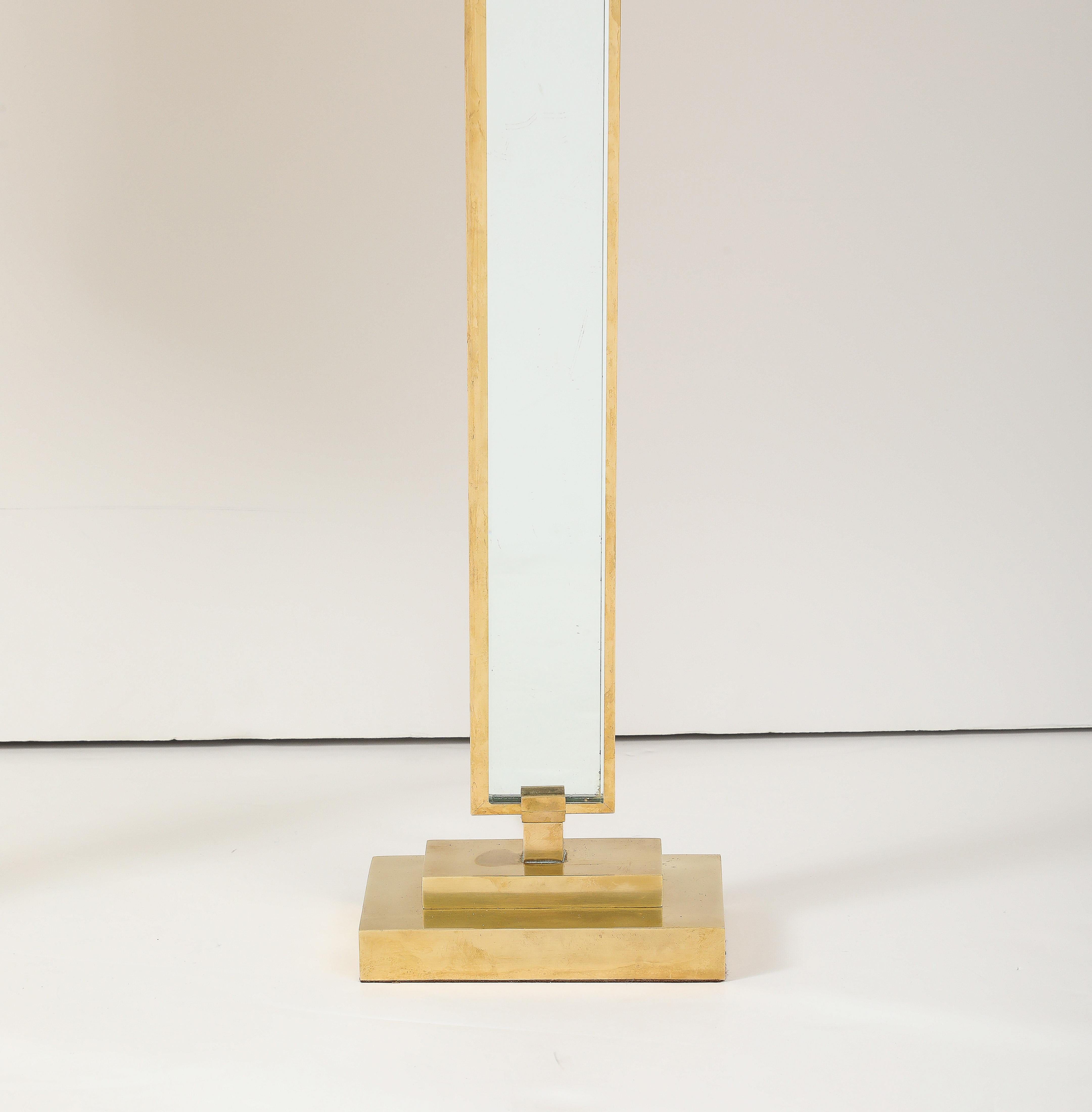 Beveled Pietro Chiesa for Fontana Arte Pair of Glass and Brass Lamps, Italy, 1930's For Sale