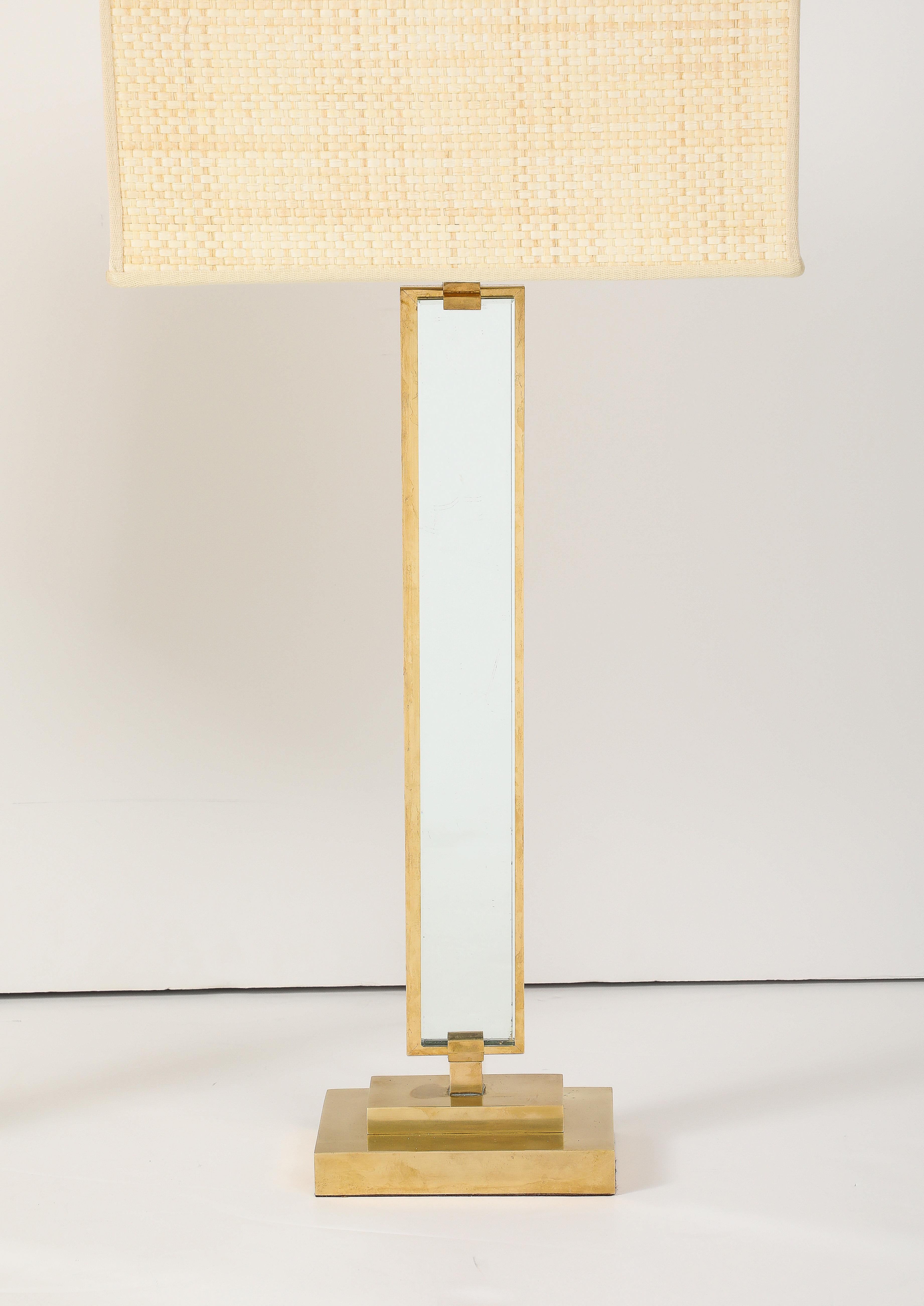 Pietro Chiesa for Fontana Arte Pair of Glass and Brass Lamps, Italy, 1930's In Good Condition For Sale In New York, NY