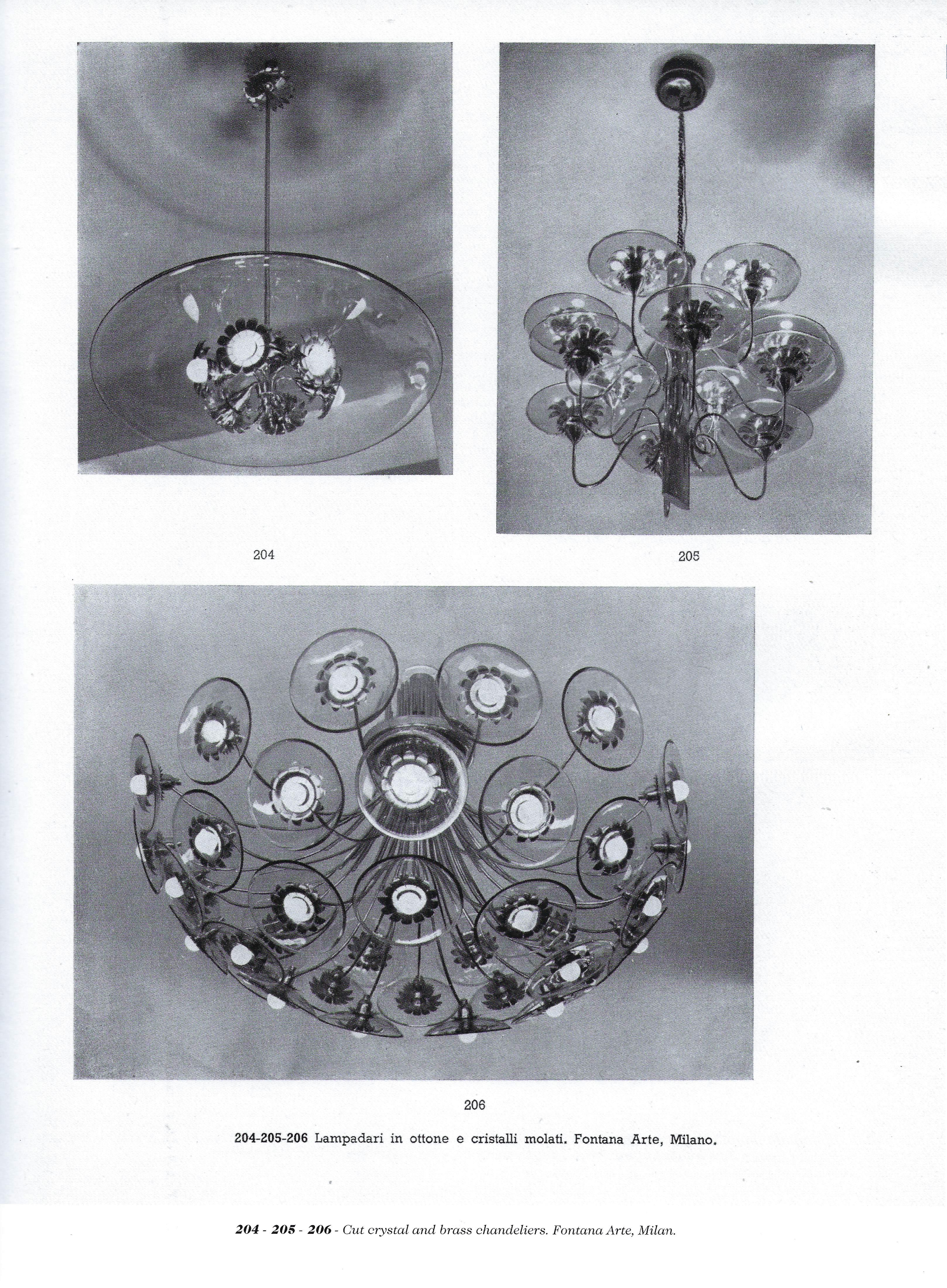 Lustre rare de Pietro Chiesa pour Fontana Arte en vente 5