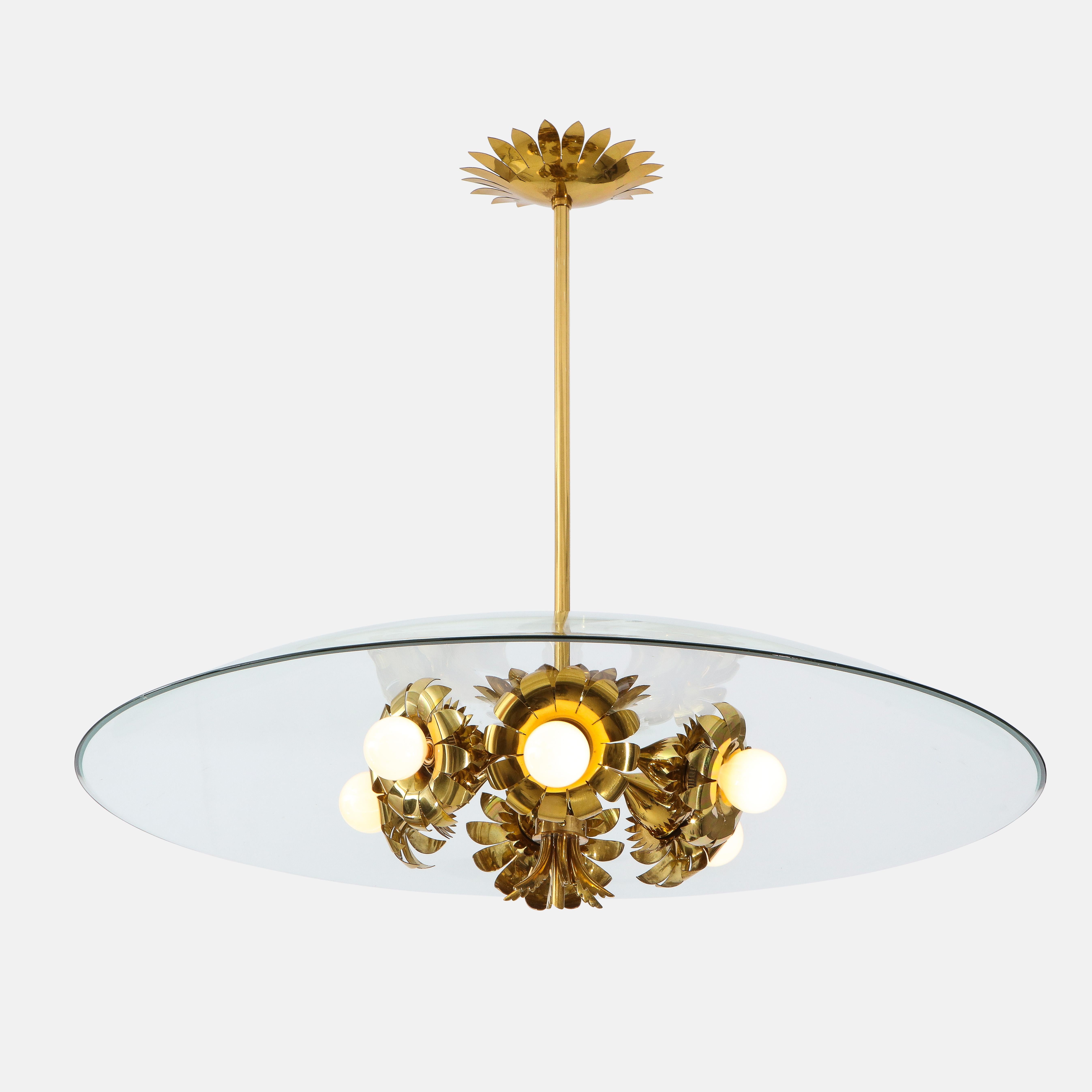 Pietro Chiesa for Fontana Arte Rare Chandelier, 1940s For Sale 2