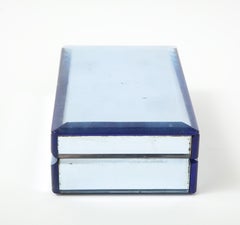 Pietro Chiesa per Fontana Arte Raro cofanetto in vetro smussato e specchiato di colore azzurro, anni '30