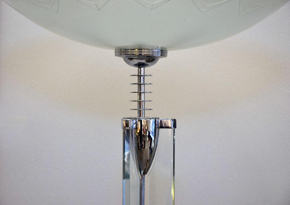 Pietro Chiesa for Fontana Arte rare pair of crystal floor lamps, 1930s For Sale 5