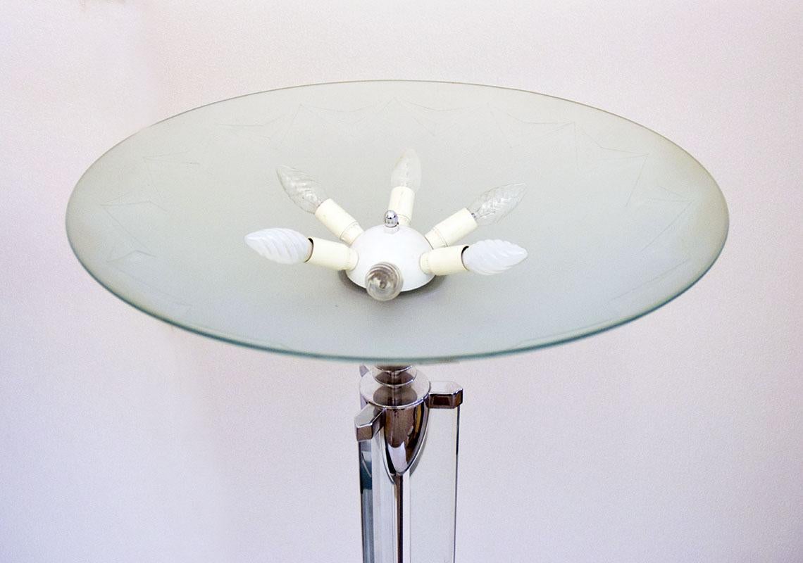 Pietro Chiesa for Fontana Arte rare pair of crystal floor lamps, 1930s For Sale 6