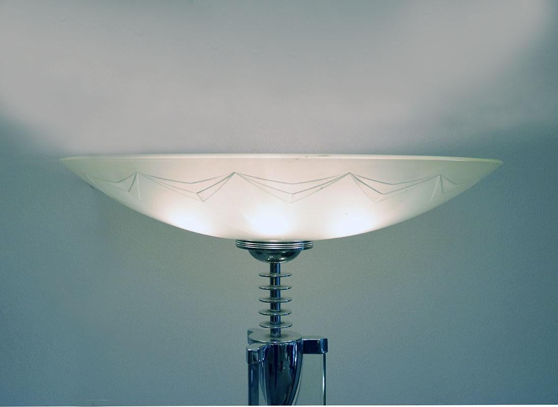 Pietro Chiesa for Fontana Arte rare pair of crystal floor lamps, 1930s In Excellent Condition For Sale In Parma, IT