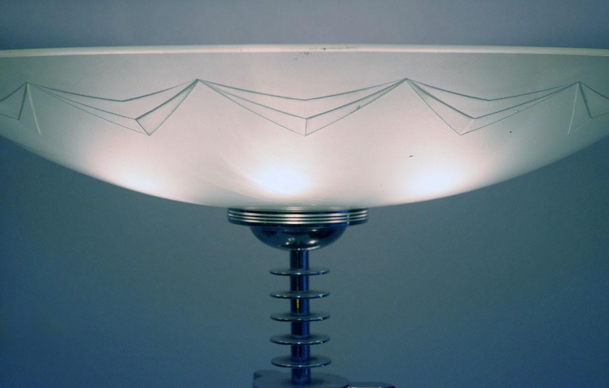 Brass Pietro Chiesa for Fontana Arte rare pair of crystal floor lamps, 1930s For Sale