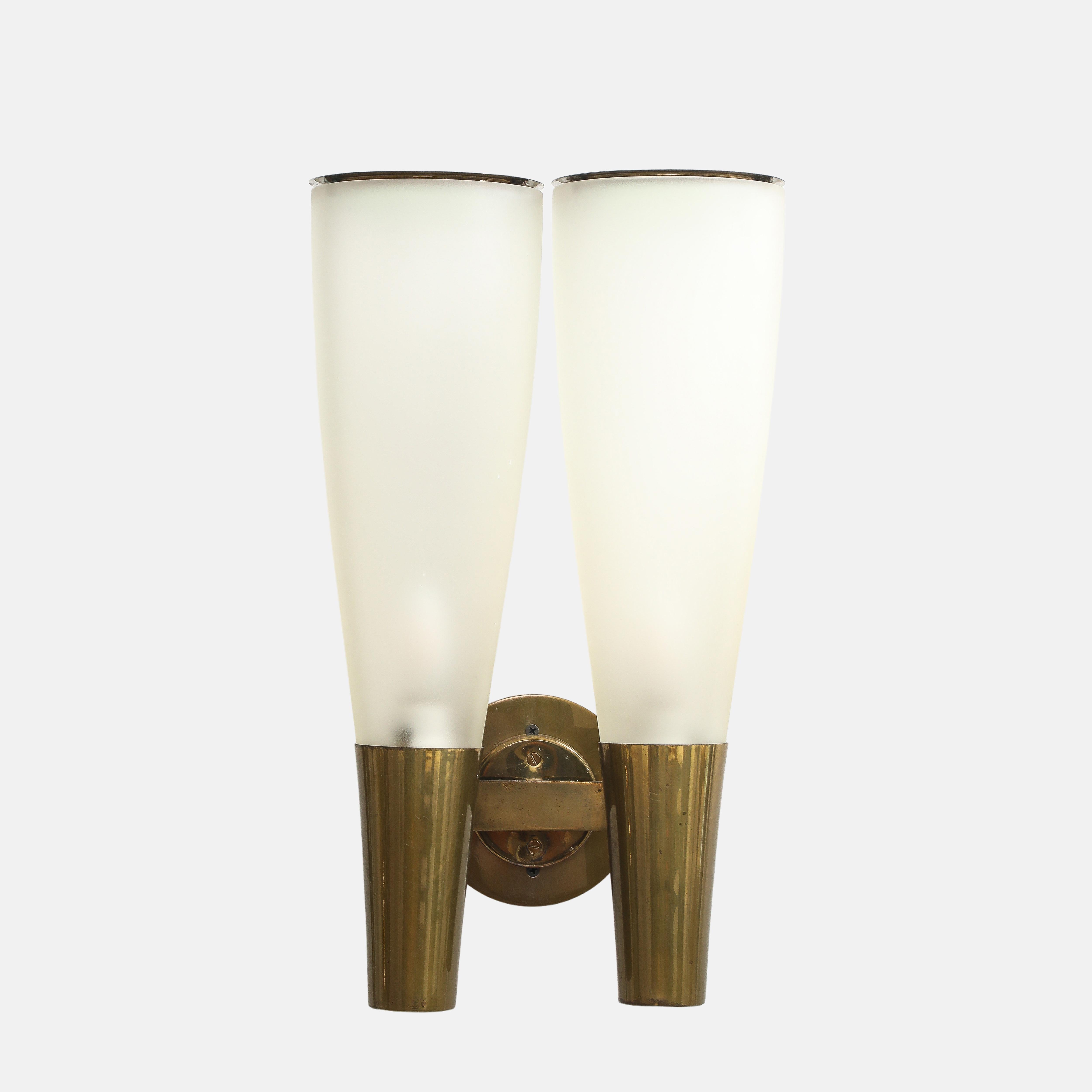 Pietro Chiesa for Fontana Arte Rare Pair of Large Sconces Model 1537, 1940s For Sale 1