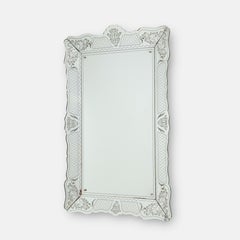 Pietro Chiesa for Fontana Arte Rare Venetian Etched Glass Mirror, Italy, 1930s