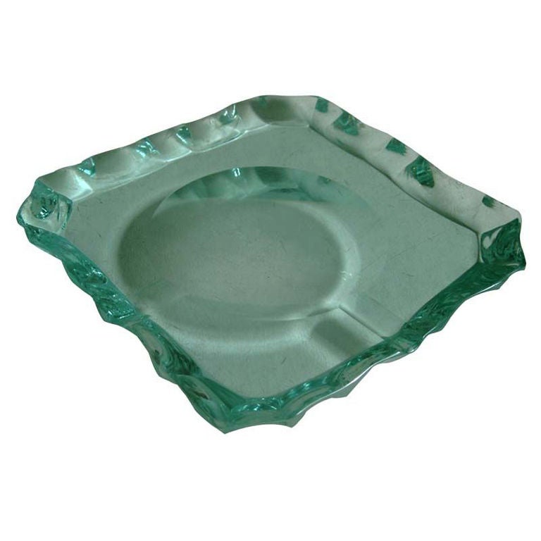 Pietro Chiesa for Fontana Arte Scalloped Edge Crystal Ashtray 3