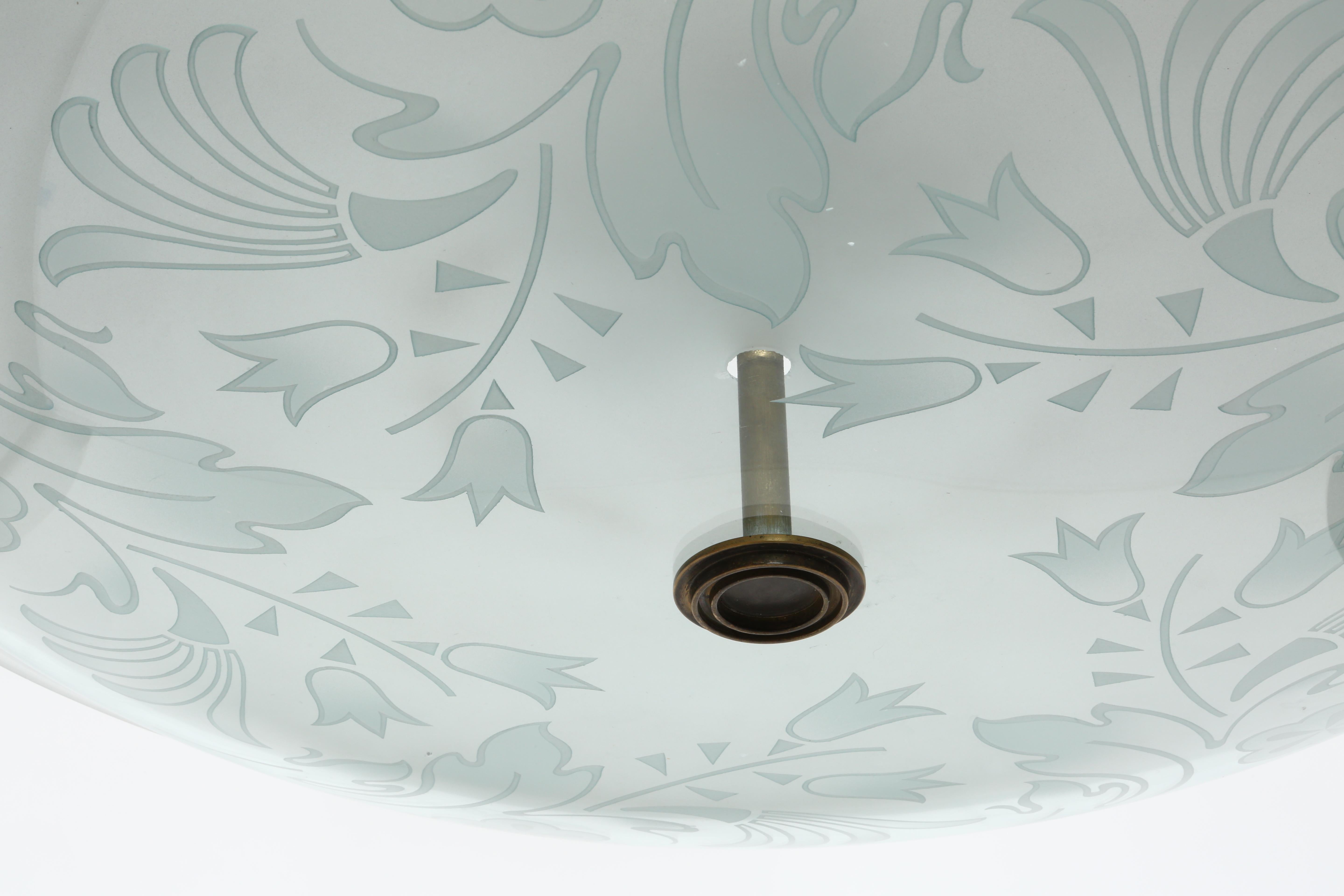 Italian Pietro Chiesa for Fontana Arte suspension ceiling light For Sale