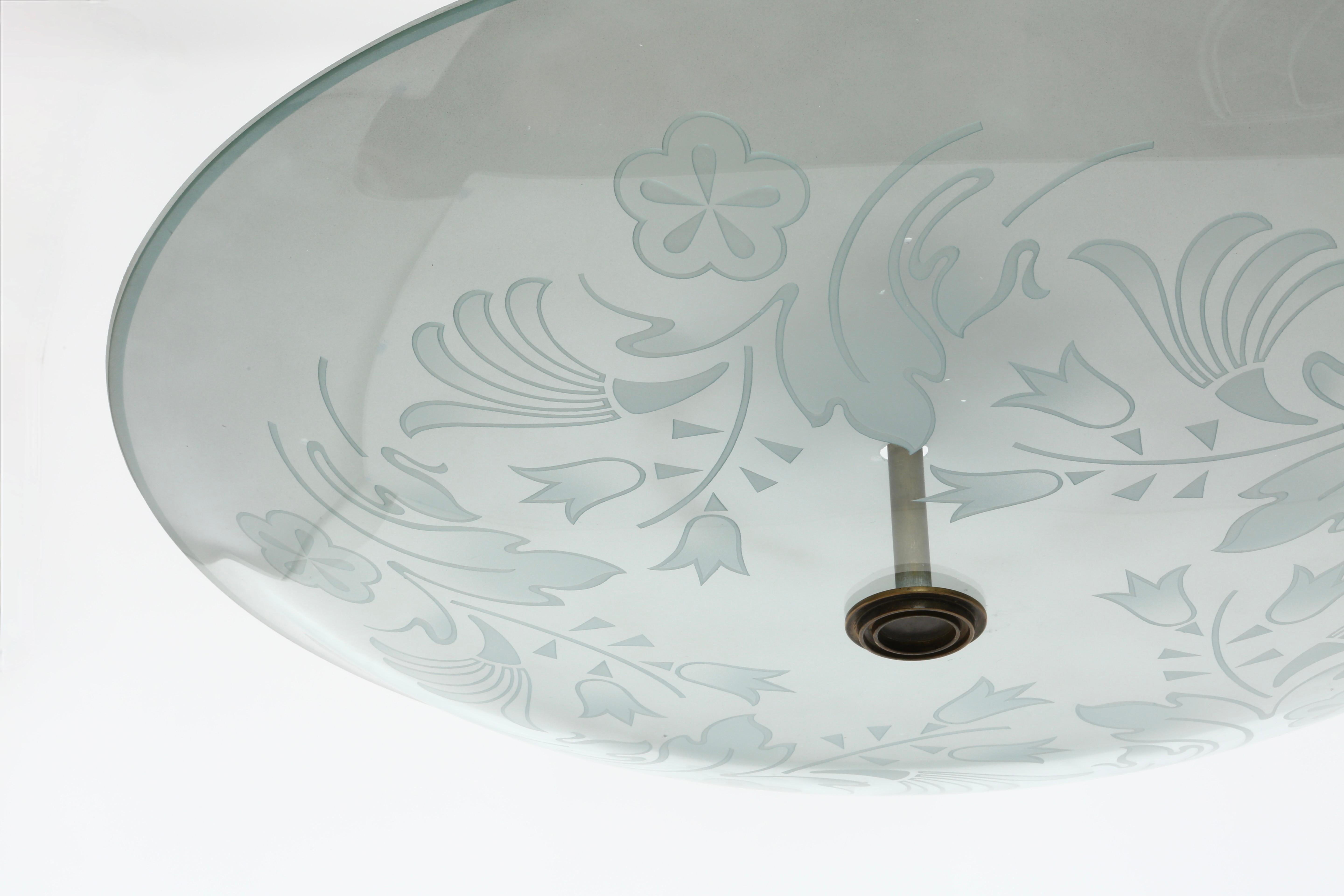 Metà XX secolo Fontana Arte di Pietro Chiesa è una lampada a soffitto a sospensione in vendita