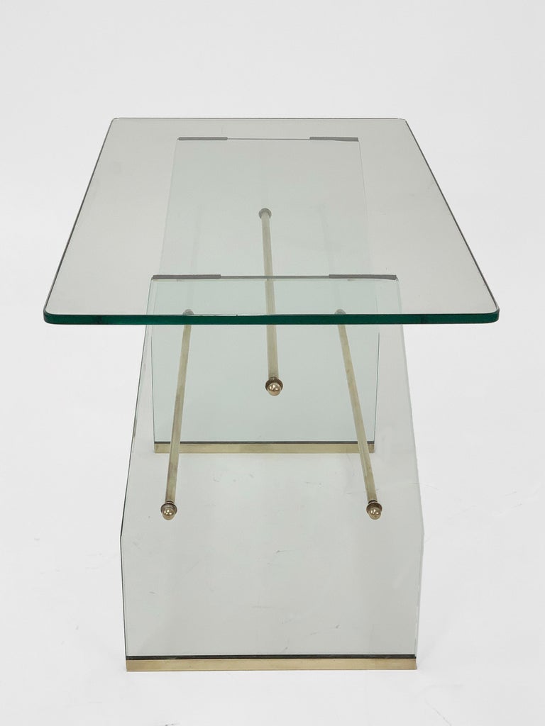 Pietro Chiesa Glass and Brass Italian Cocktail Table for Fontana Arte