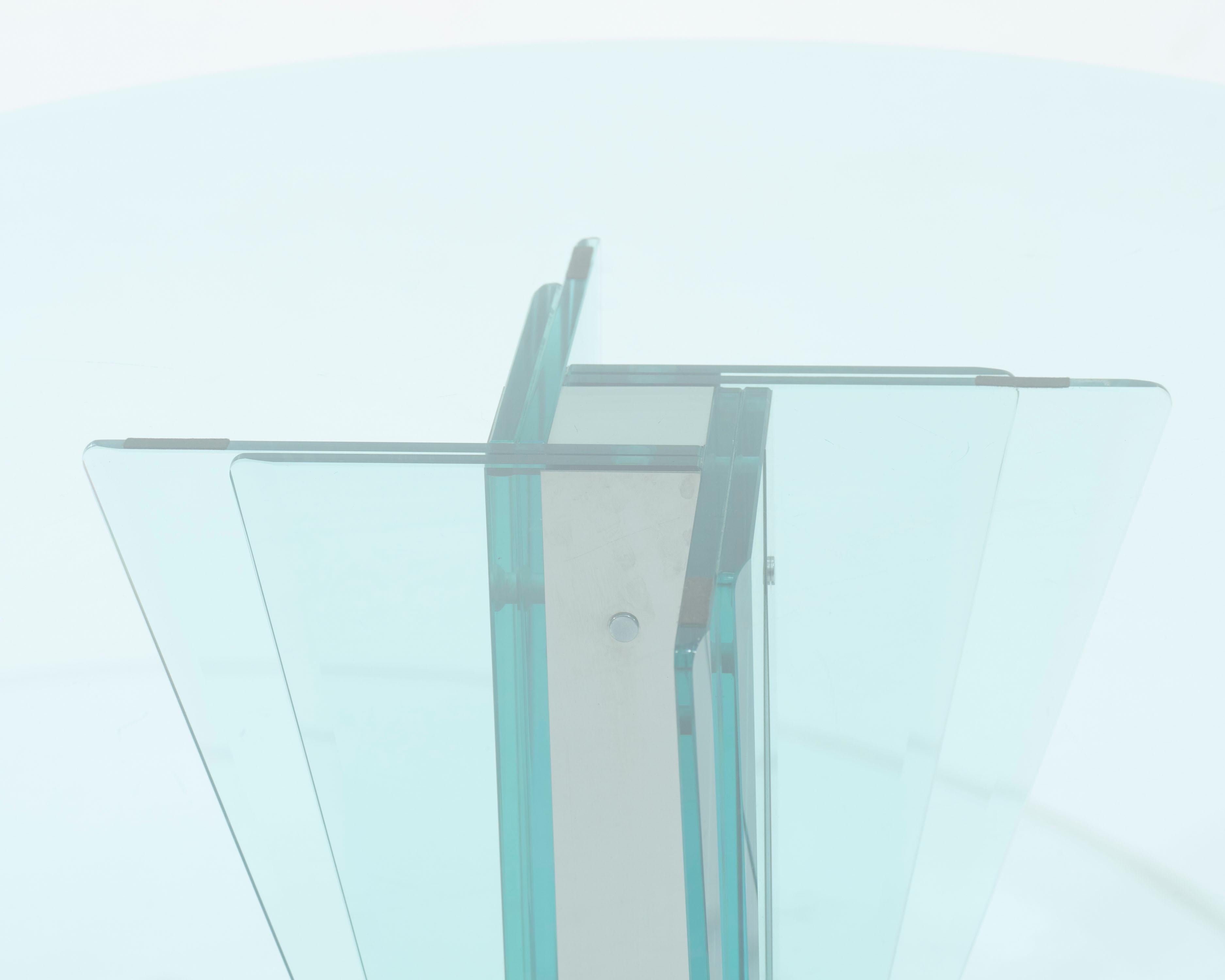 Pietro Chiesa glass table, 1970s In Good Condition For Sale In PARIS, FR