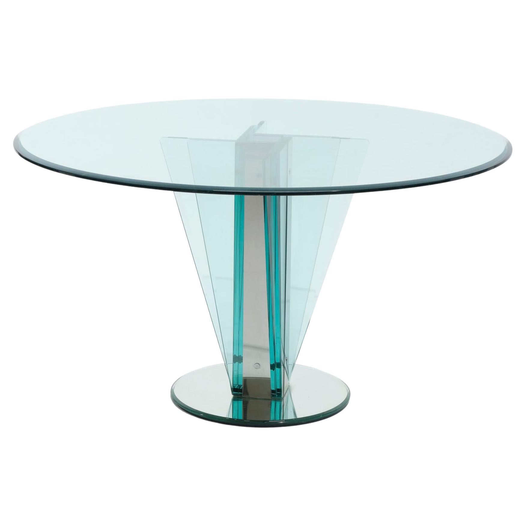 Pietro Chiesa glass table, 1970s For Sale