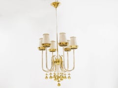 Pietro Chiesa, Italian Ceiling Light in Brass, Rare Model from 1940s