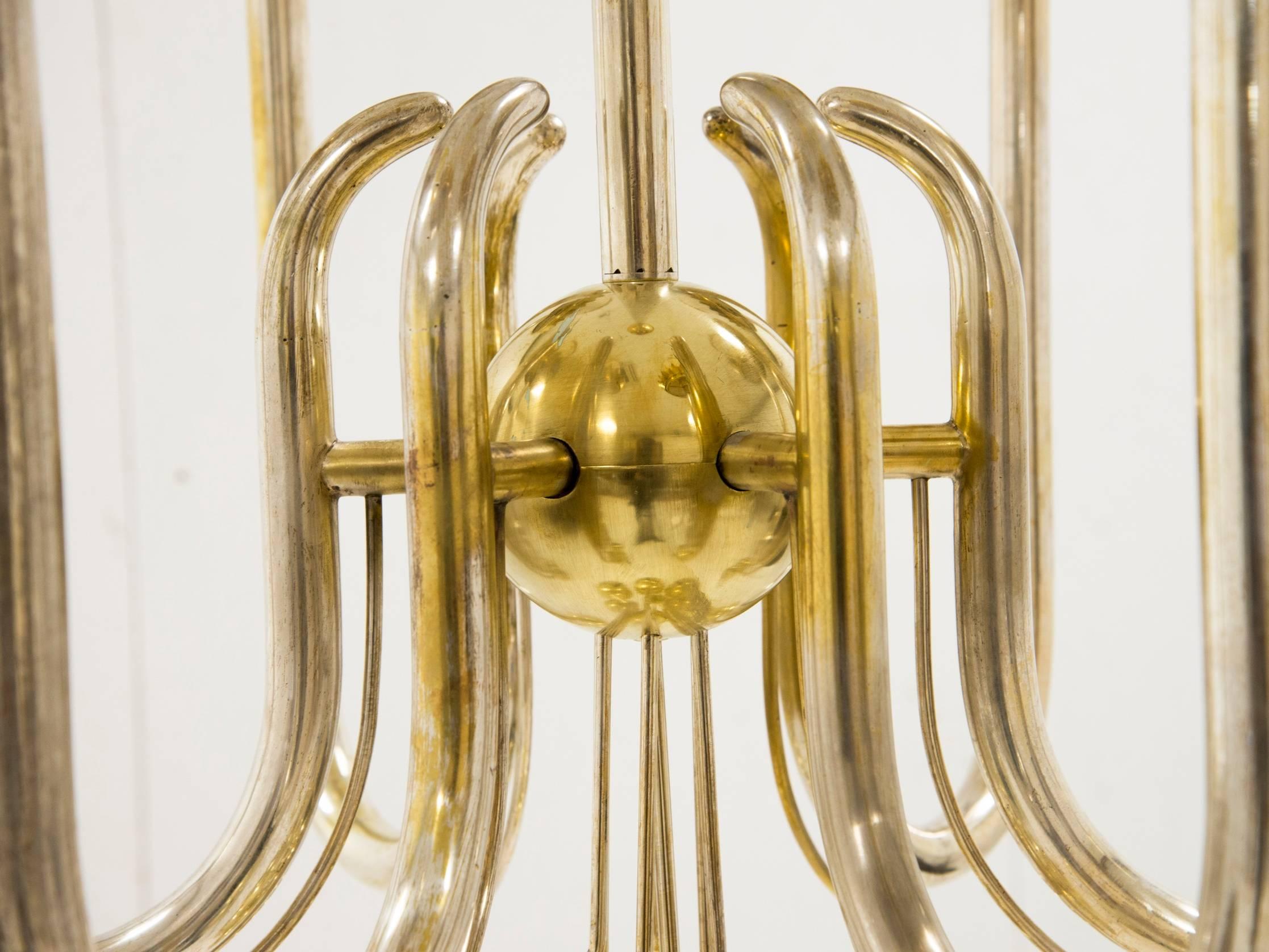 Mid-20th Century Pietro Chiesa, Italian Ceiling Light in Brass, Rare Model from 1940s For Sale