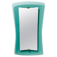 Pietro Chiesa/ Max Ingrand, Wall Mirror for Fontana Arte Frosted Glass, Brass