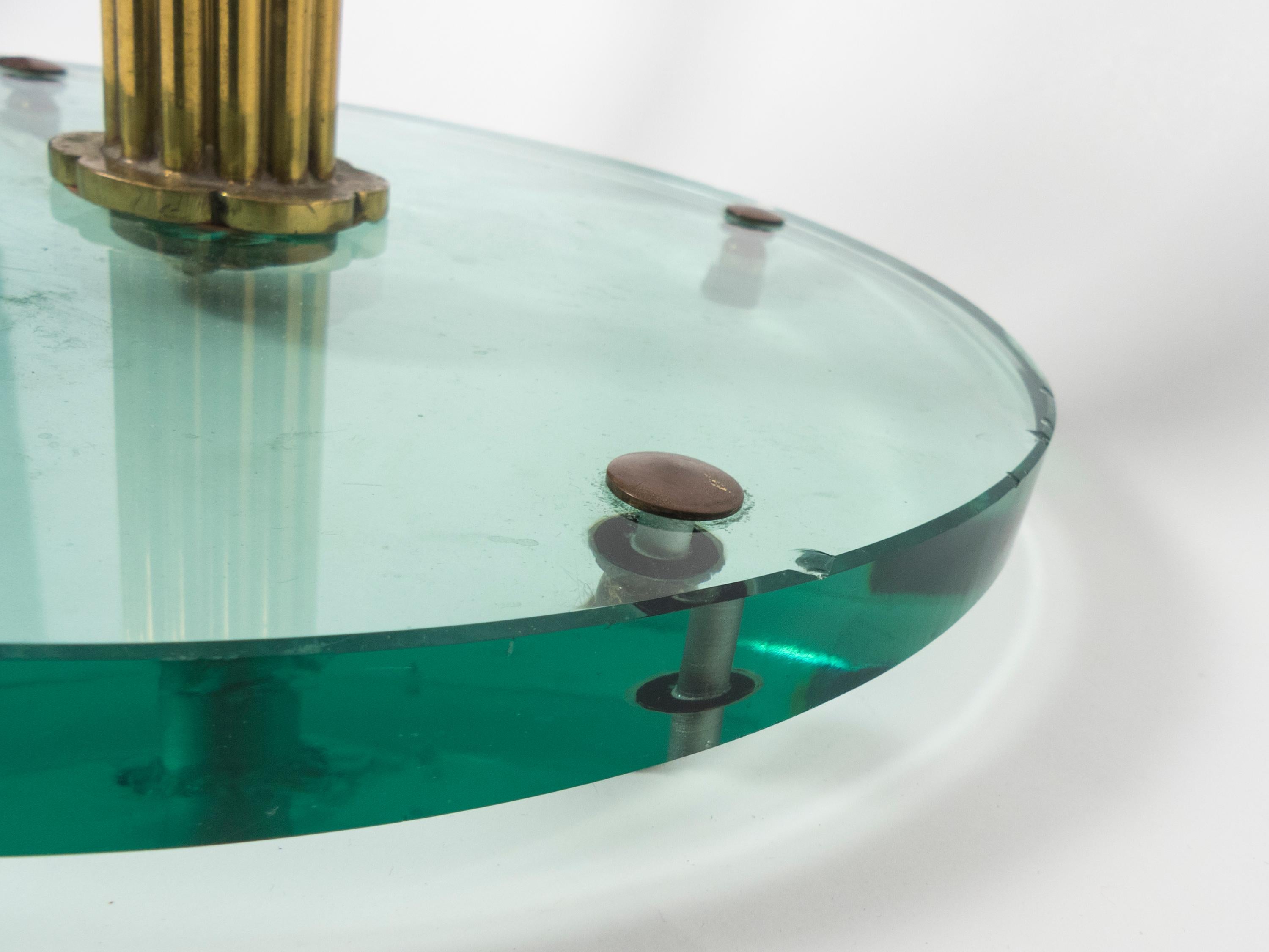 Modern Nile Green Glass Lantern Floor Lamp Attributed by Pietro Chiesa, 1940 For Sale 4