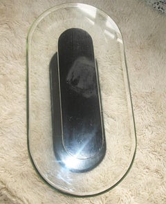Pietro Chiesa Oval Low Table with Thik ‘Verde Nilo’ Glass Top, Milano, 1940s