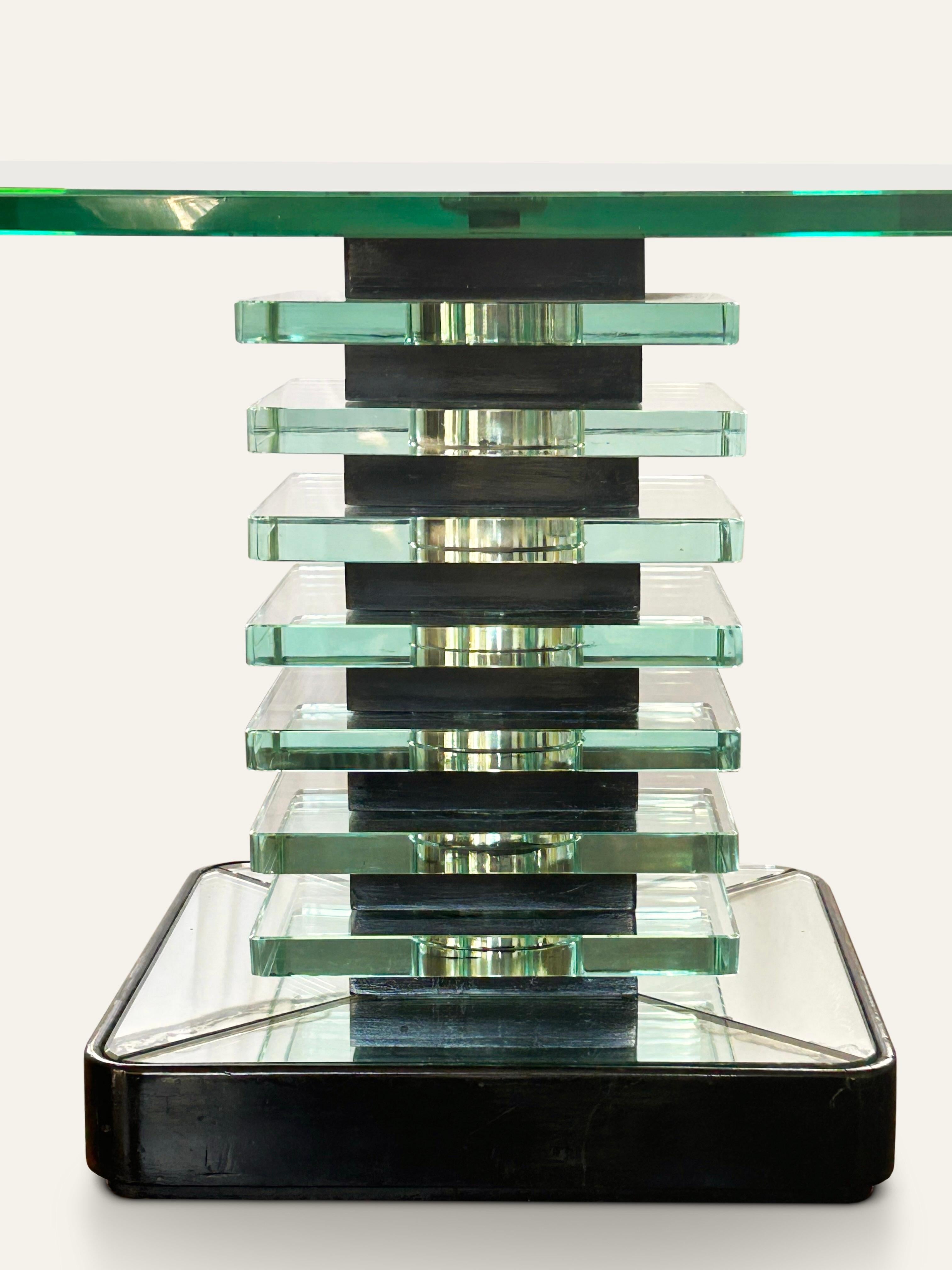 Verre Table basse moderniste en verre Pietro Chiesa pour Fontana Arte, 1930 en vente