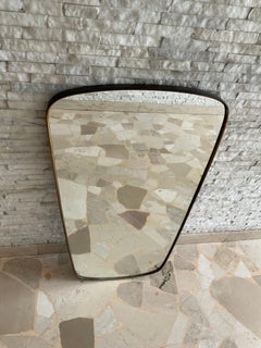 Pietro CHIESA - Mirror with brass frame - FONTANARTE-Made in ITALY 1950s