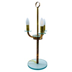 Pietro Chiesa Style Brass Table Lamp, Italy 1950s