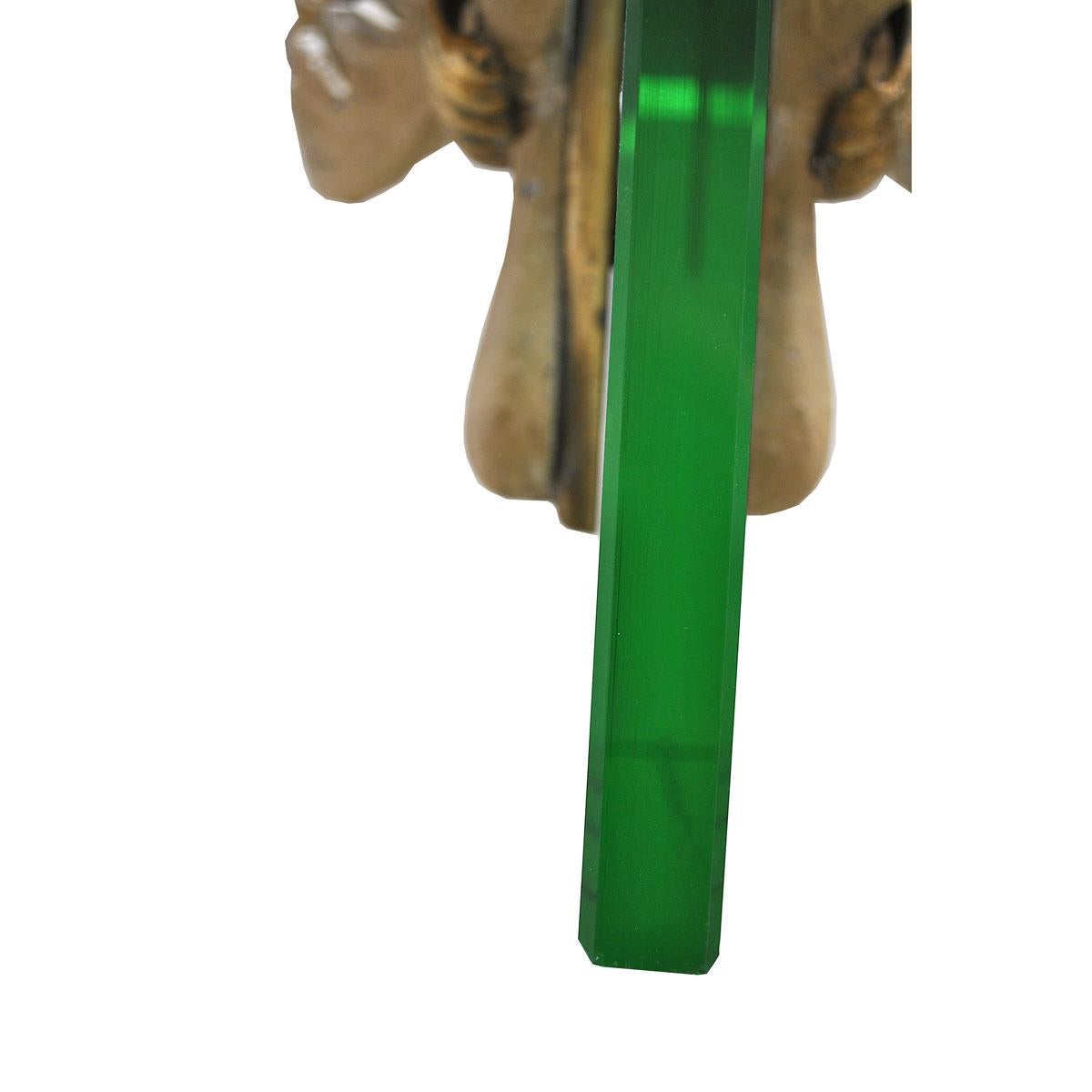 Mid-Century-Kronleuchter aus Messing und Kristall im Stil von Pietro Chiesa, 1940er Jahre im Zustand „Gut“ im Angebot in bari, IT