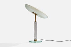 Pietro Chiesa, Table Lamp, Brass, Glass, Acrylic, Aluminum, Italy, 1940s