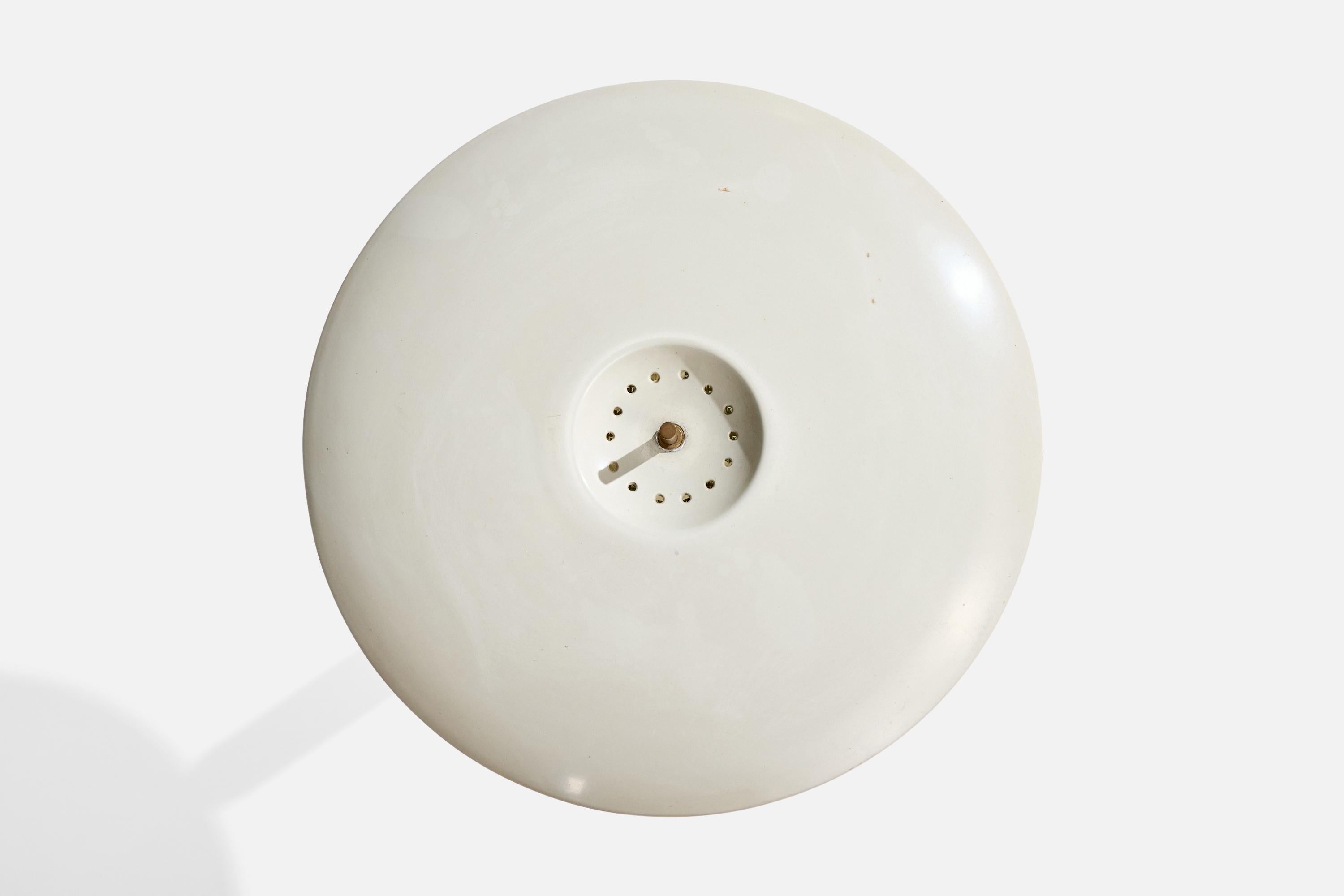 Pietro Chiesa, Lámpara de mesa, latón, cristal, acrílico, aluminio, Italia, años 40 en venta 1