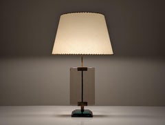 Pietro Chiesa, Tischlampe für Fontana Arte aus Glas und Messing