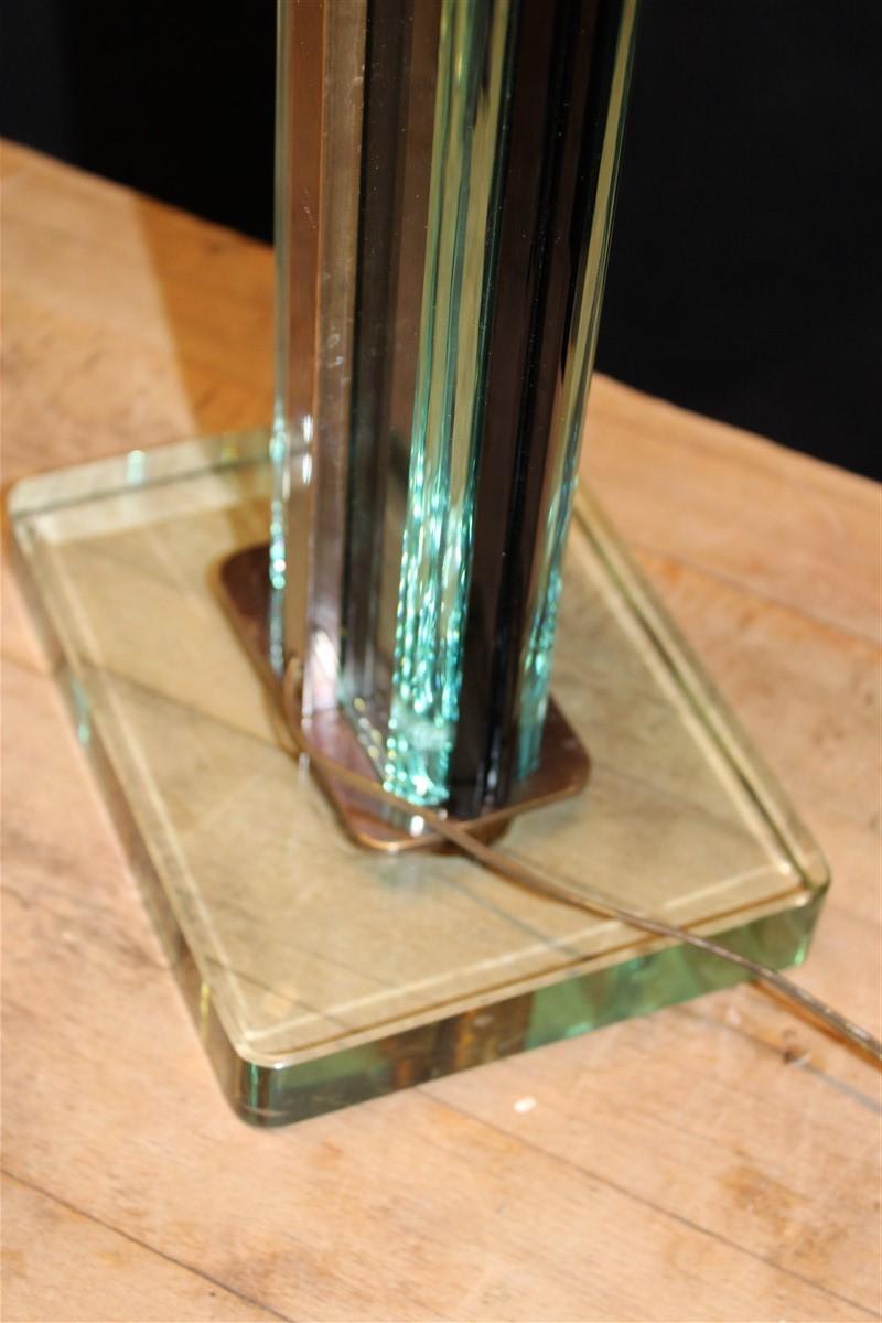 Pietro Chiesa Table Lamp Fontana Arte 1940 Blu Crystal Brass Italian For Sale 9