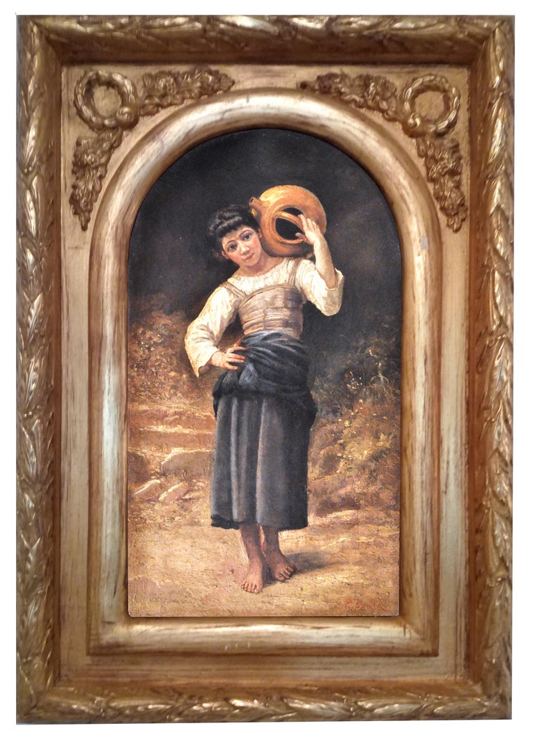 Pietro Colonna COUNTRY GIRL Pietro Colonna Italian portarit of young